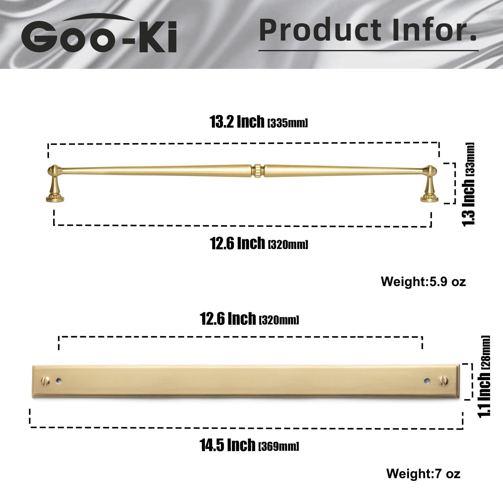 Goo-Ki 2 Pack Ornate Vintage Brass Drawer Pulls - Classic Cabinet Handles with Decorative Back Plates