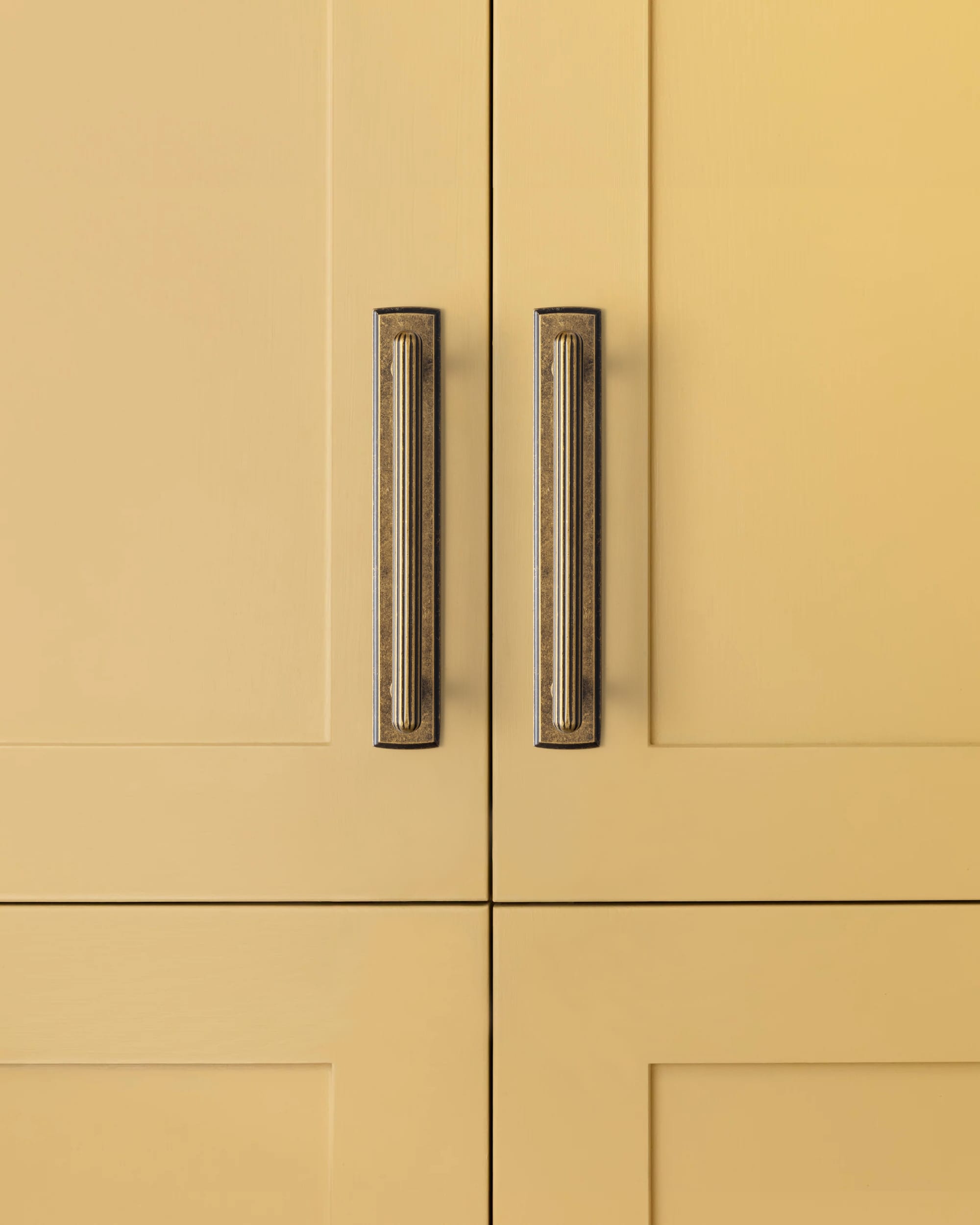 Goo-Ki 2 Pack Ribbed Fluted Cabinet Pull Handle with Backplate, Vintage Zinc Alloy Drawer Bar Pull
