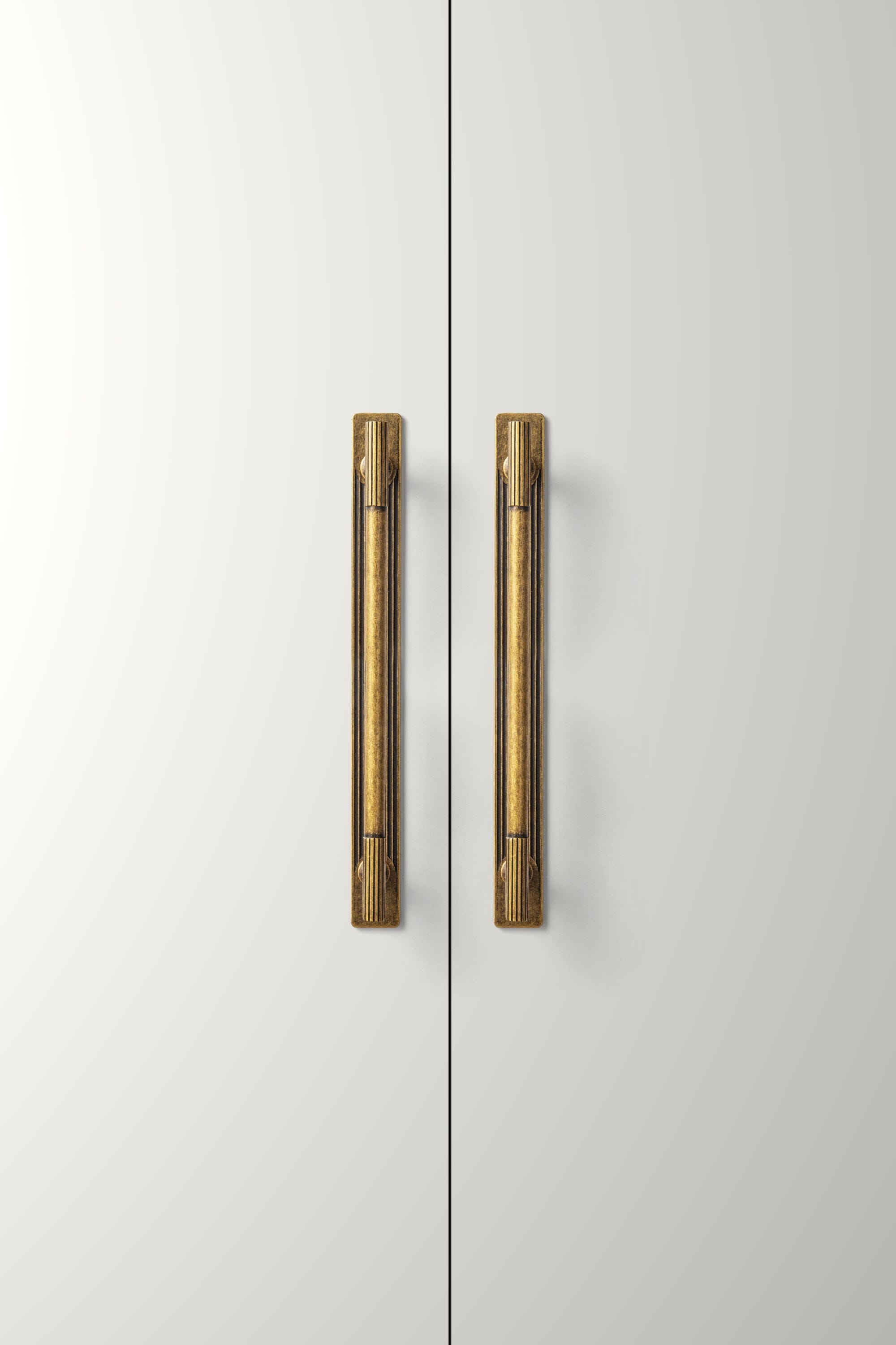 Goo-Ki 2 Pack Striped Cabinet Pull Retro Brass Cabinet Handles Knobs with Back Plate
