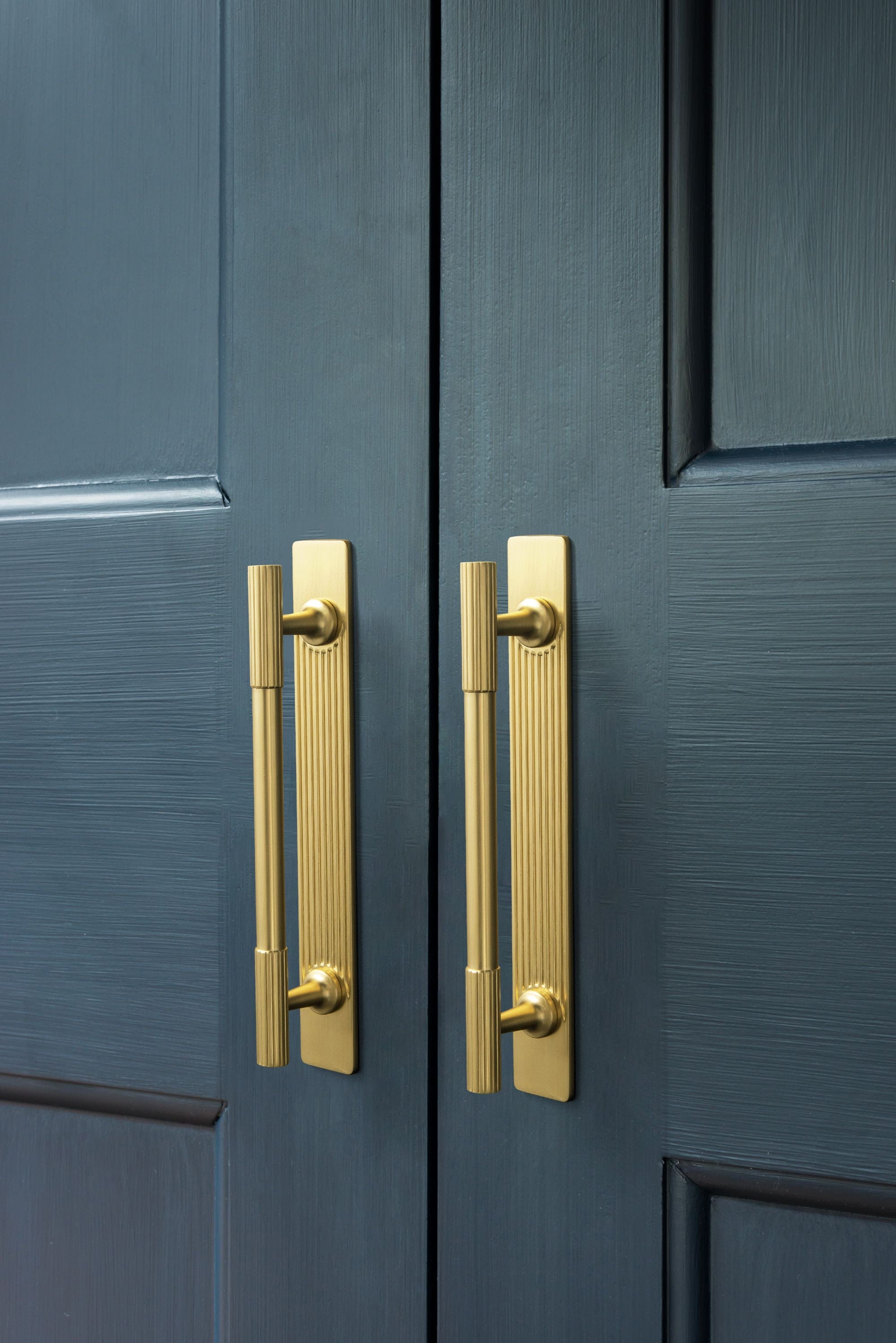 Goo-Ki 2 Pack Striped Cabinet Pull Retro Brass Cabinet Handles Knobs with Back Plate