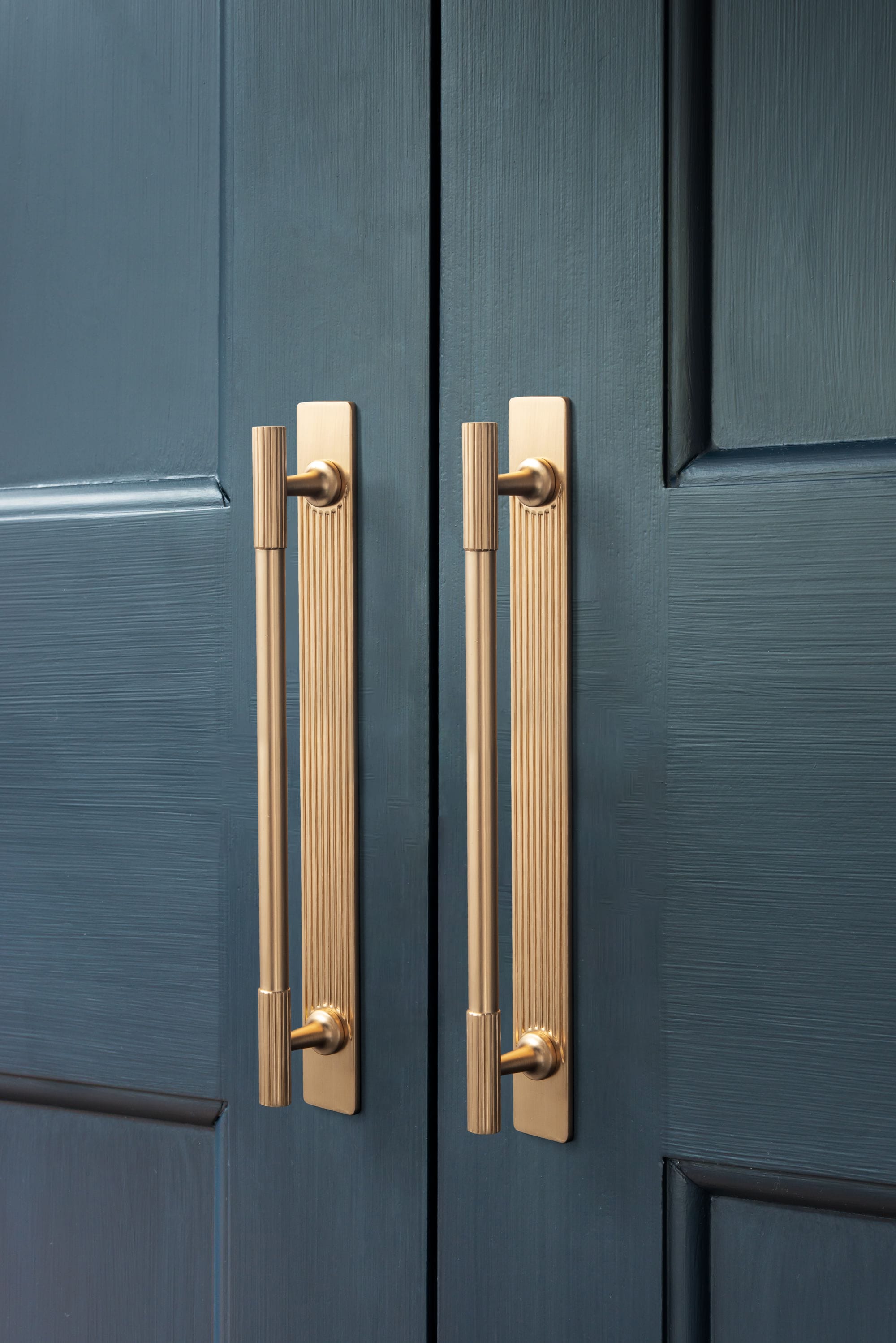 Goo-Ki 2 Pack Striped Cabinet Pull Retro Brass Cabinet Handles Knobs with Back Plate
