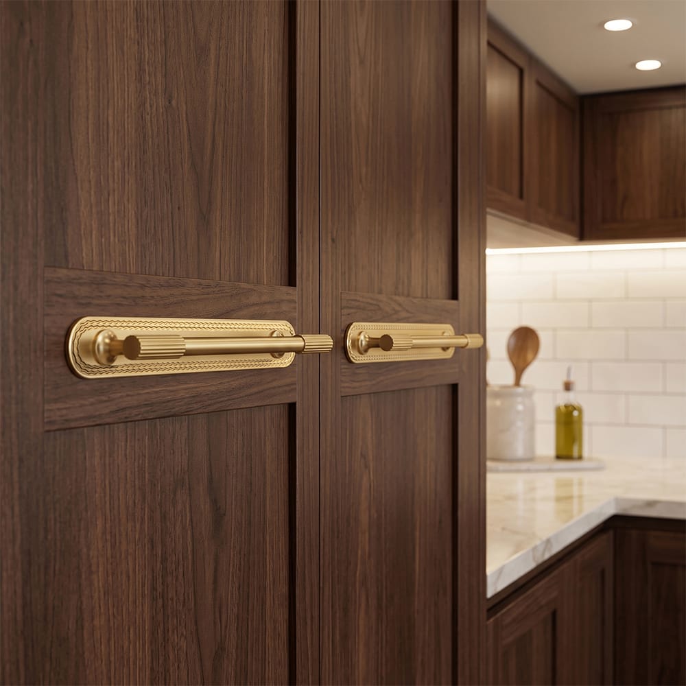 Goo-Ki 2 Pack Striped Cabinet Pull Retro Brass Cabinet Handles Knobs with Back Plate
