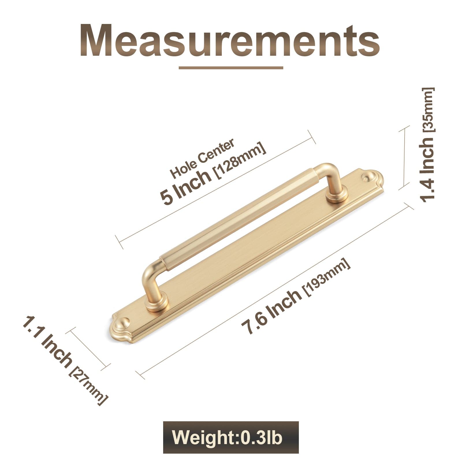 Goo-Ki 2 Pack Sturdy Zinc Alloy Cabinet Pulls with Back Plate Set: Uniquely Angular Design for Modern Spaces