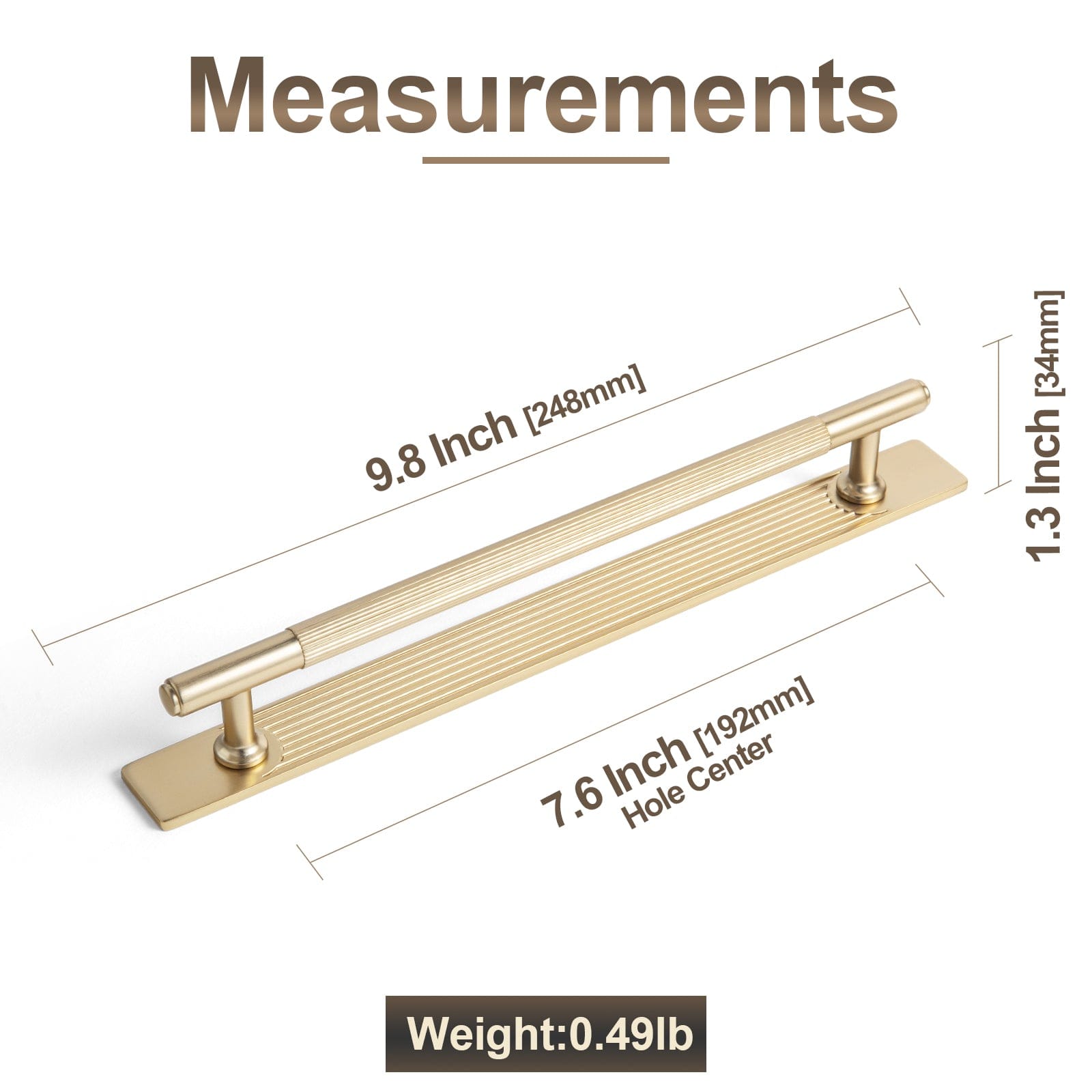 Goo-Ki 2 Pack Vintage Brass Textured Zinc Alloy Cabinet Pulls with Back Plates