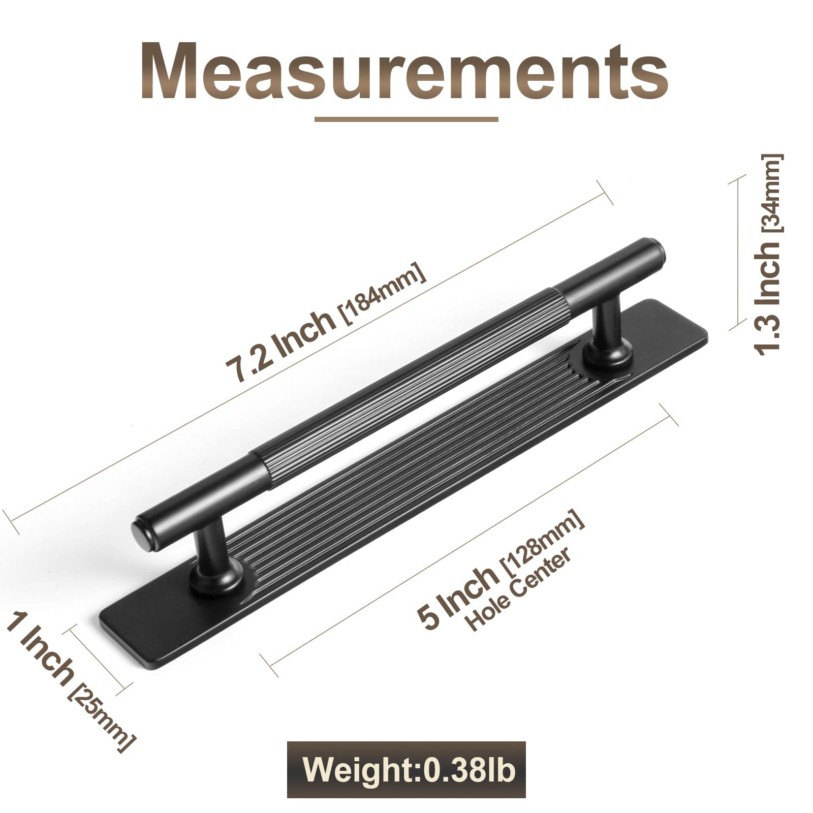 Goo-Ki 2 Pack Vintage Brass Textured Zinc Alloy Cabinet Pulls with Back Plates