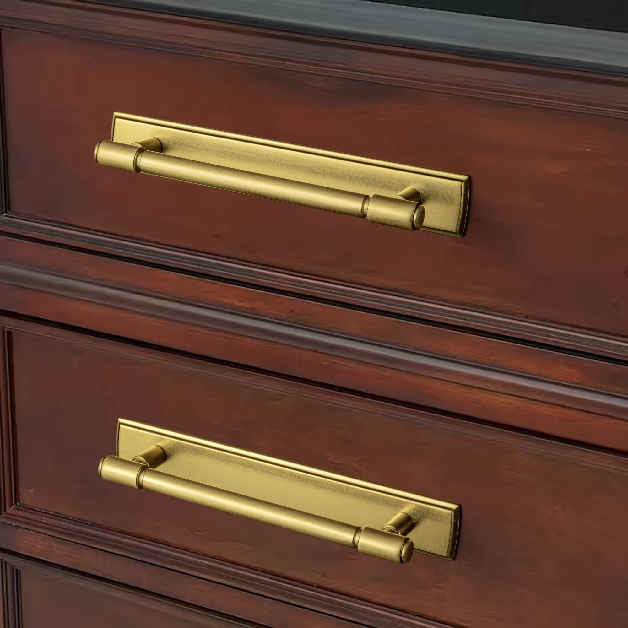 Goo-Ki 2 Pack Vintage Bronze Kitchen Drawer Bar Pulls with Back Plate for Cupboard Closet Wardrobe