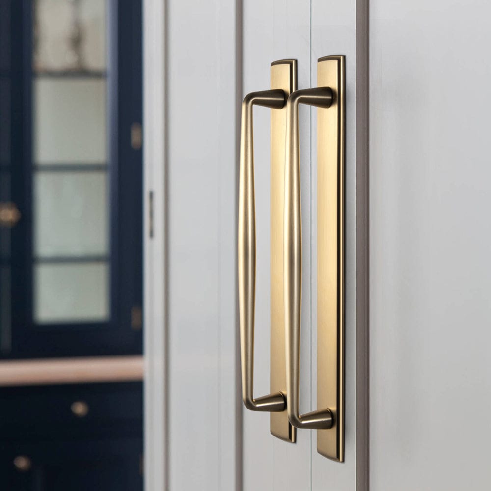 Goo-Ki 2 Pack Vintage Zinc Alloy Cabinet Pulls with Back Plate - Furniture Handles for Kitchen Cupboards