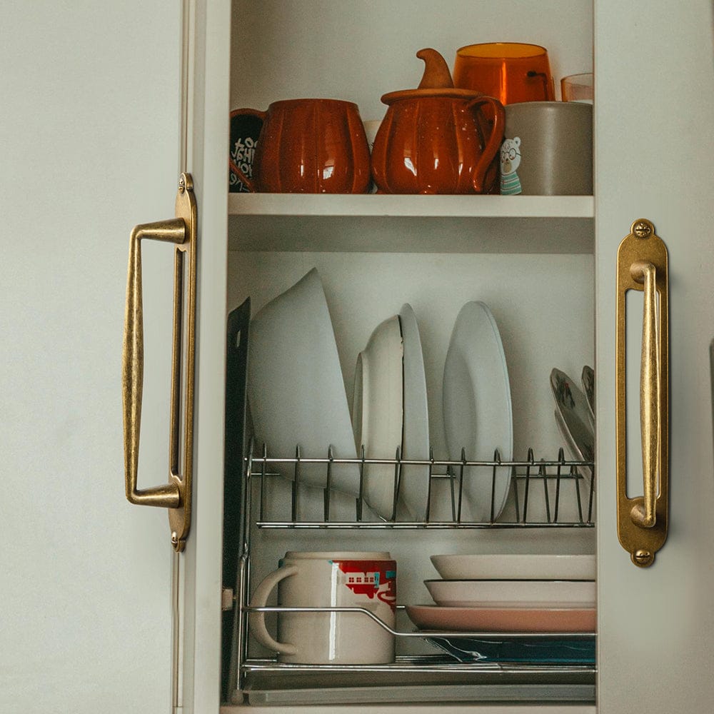 Goo-Ki 2 Pack Vintage Zinc Alloy Cabinet Pulls with Back Plate - Furniture Handles for Kitchen Cupboards