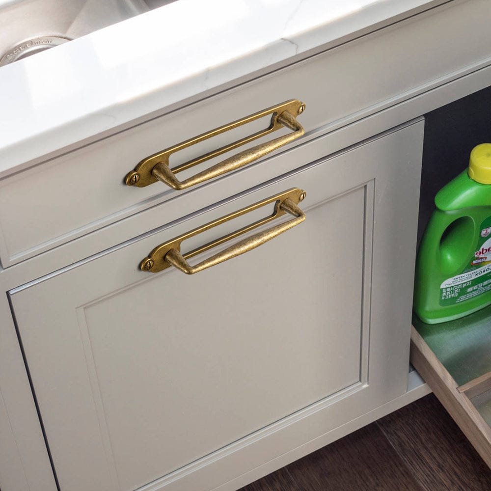 Goo-Ki 2 Pack Vintage Zinc Alloy Cabinet Pulls with Back Plate - Furniture Handles for Kitchen Cupboards