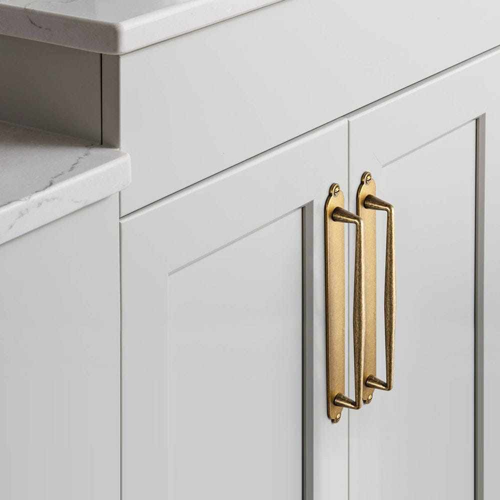 Goo-Ki 2 Pack Vintage Zinc Alloy Cabinet Pulls with Back Plate - Furniture Handles for Kitchen Cupboards