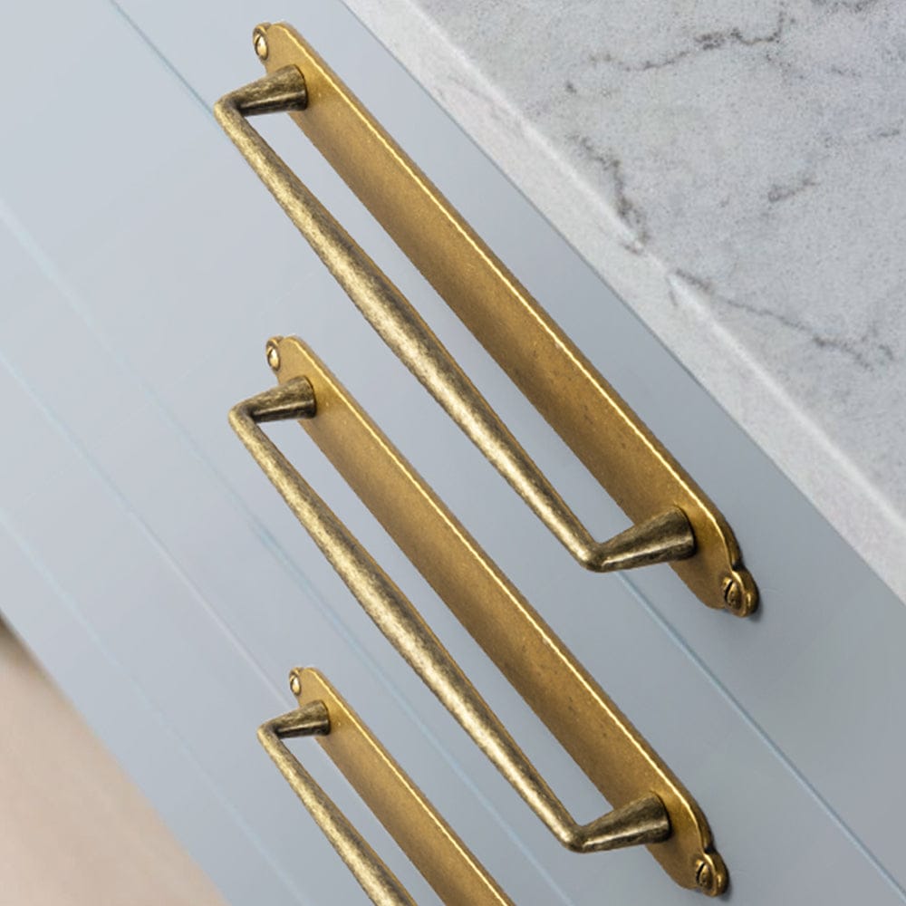 Goo-Ki 2 Pack Vintage Zinc Alloy Cabinet Pulls with Back Plate - Furniture Handles for Kitchen Cupboards