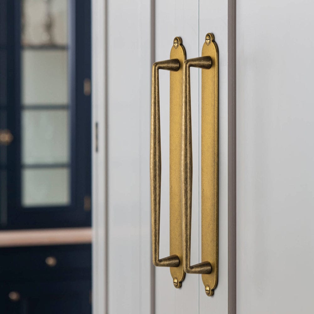 Goo-Ki 2 Pack Vintage Zinc Alloy Cabinet Pulls with Back Plate - Furniture Handles for Kitchen Cupboards