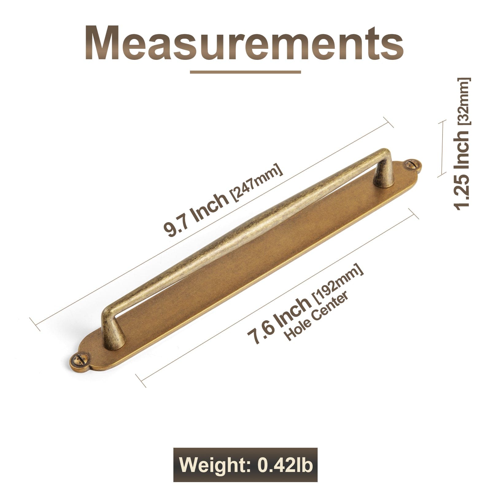 Goo-Ki 2 Pack Vintage Zinc Alloy Cabinet Pulls with Back Plate - Furniture Handles for Kitchen Cupboards