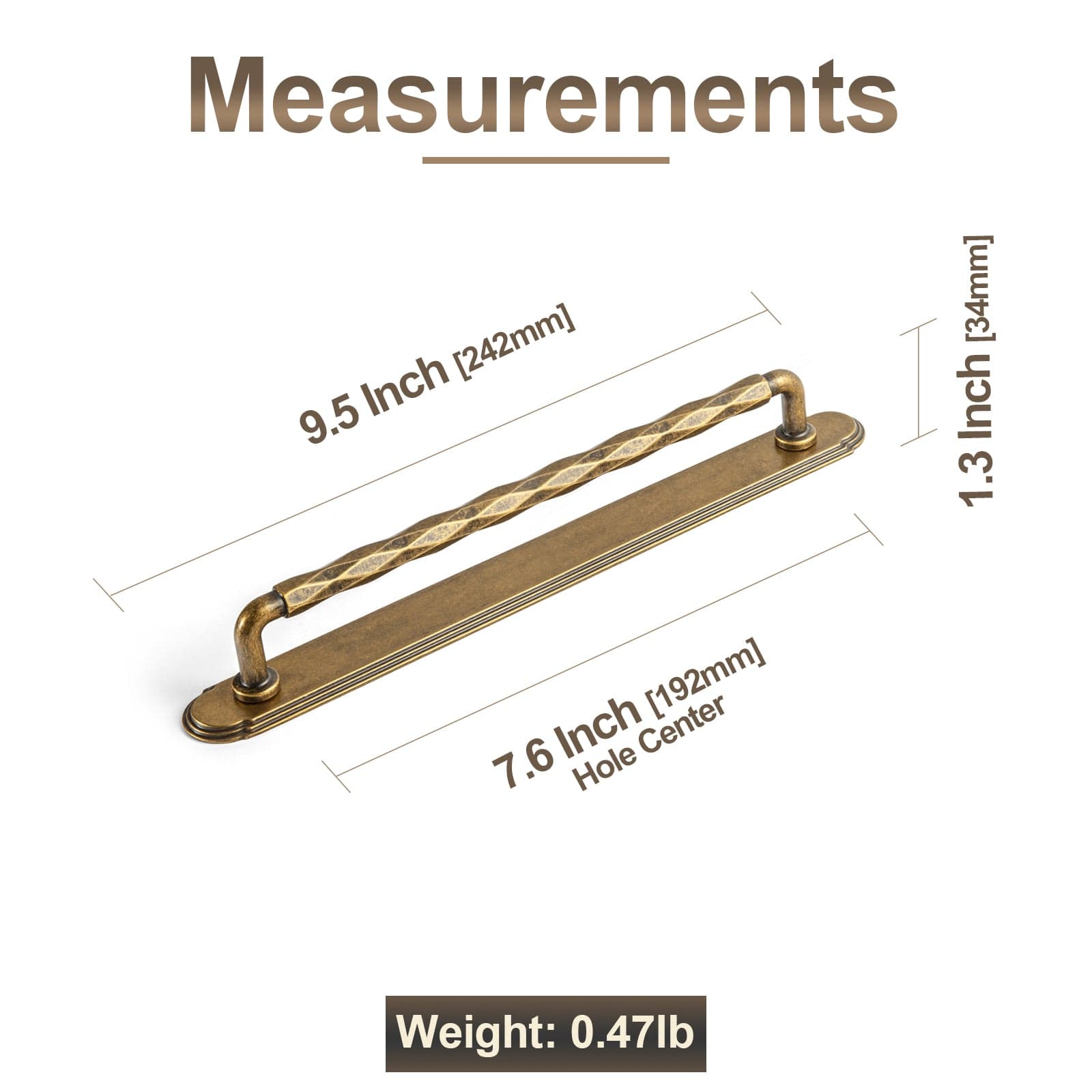 Goo-Ki 2 Pack Zinc Alloy Drawer Pulls with Back Plate Twisted Design Decorative Handles for Kitchen Cabinets