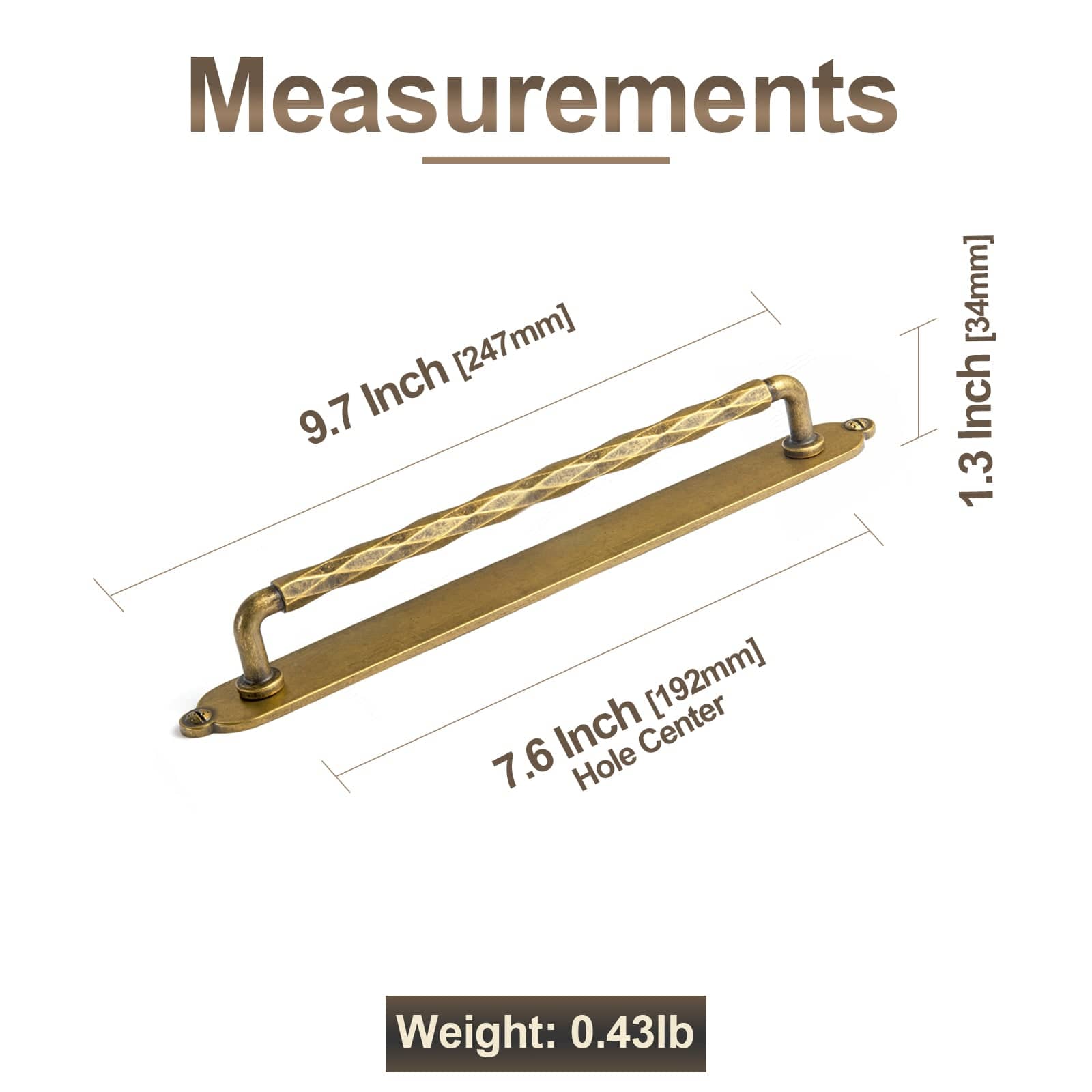 Goo-Ki 2 Pack Zinc Alloy Drawer Pulls with Back Plate Twisted Design Decorative Handles for Kitchen Cabinets