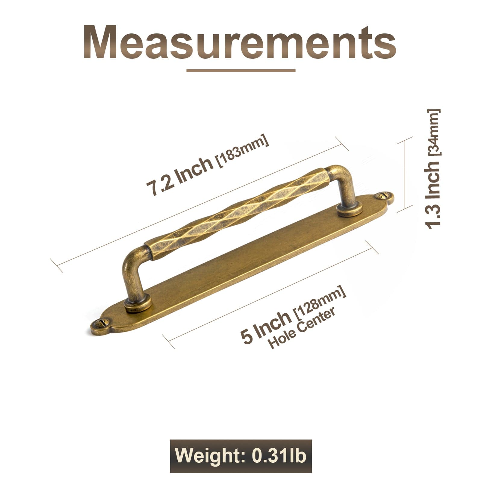 Goo-Ki 2 Pack Zinc Alloy Drawer Pulls with Back Plate Twisted Design Decorative Handles for Kitchen Cabinets