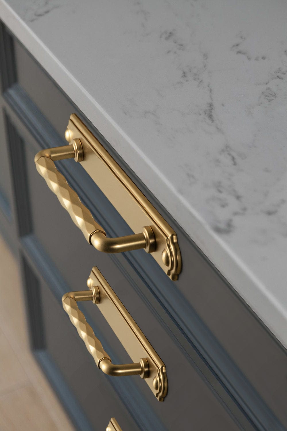 Goo-Ki 2 Pack Zinc Alloy Drawer Pulls with Back Plate Twisted Design Decorative Handles for Kitchen Cabinets