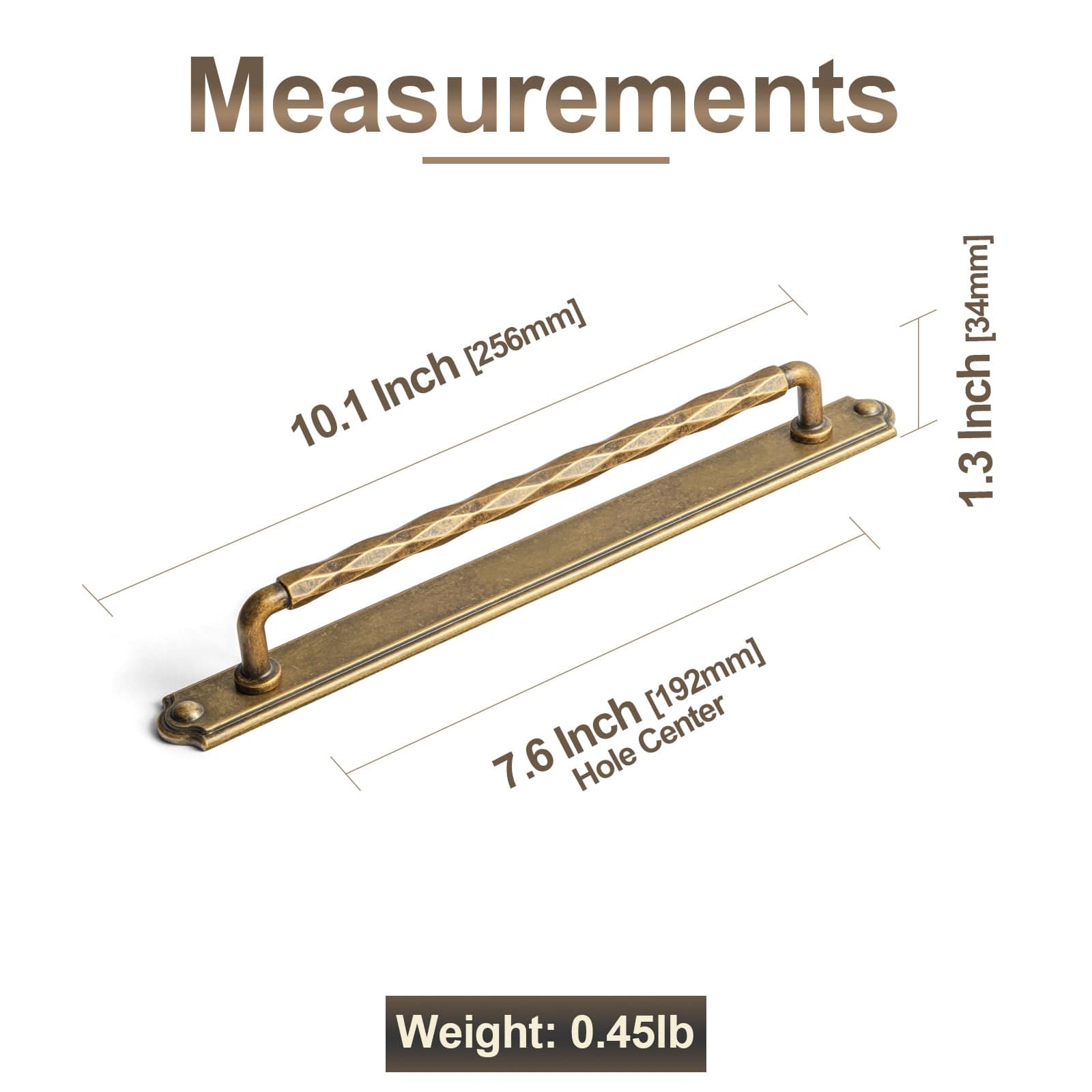 Goo-Ki 2 Pack Zinc Alloy Drawer Pulls with Back Plate Twisted Design Decorative Handles for Kitchen Cabinets