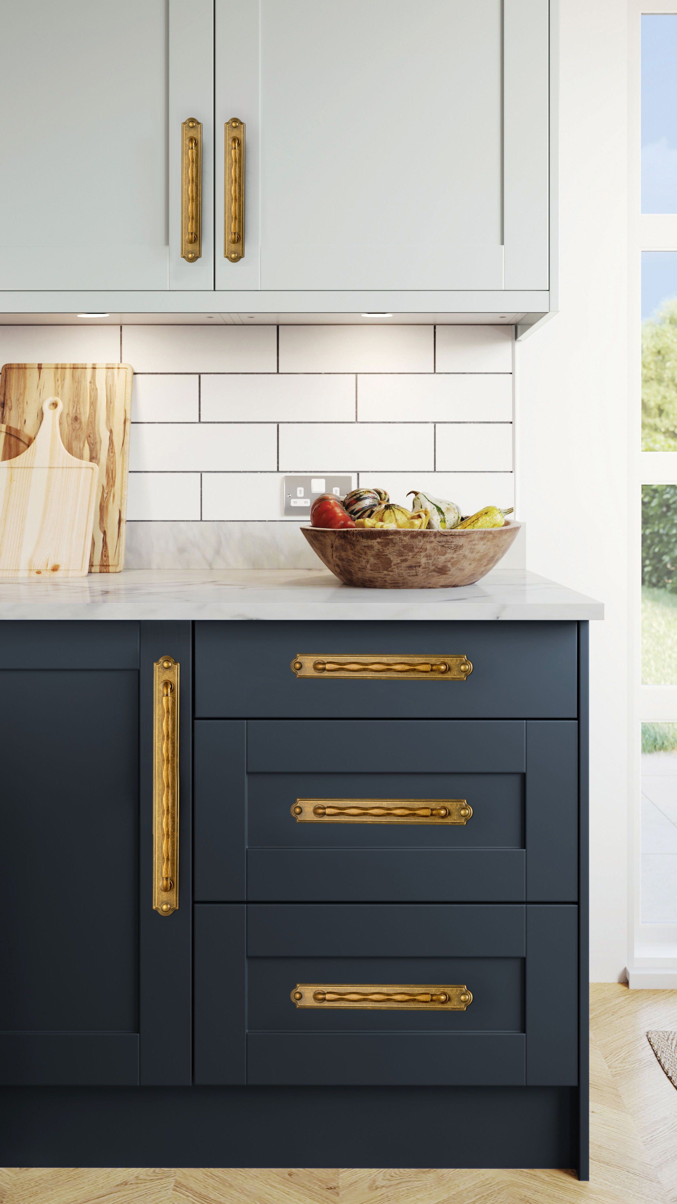 Goo-Ki 2 Pack Zinc Alloy Drawer Pulls with Back Plate Twisted Design Decorative Handles for Kitchen Cabinets