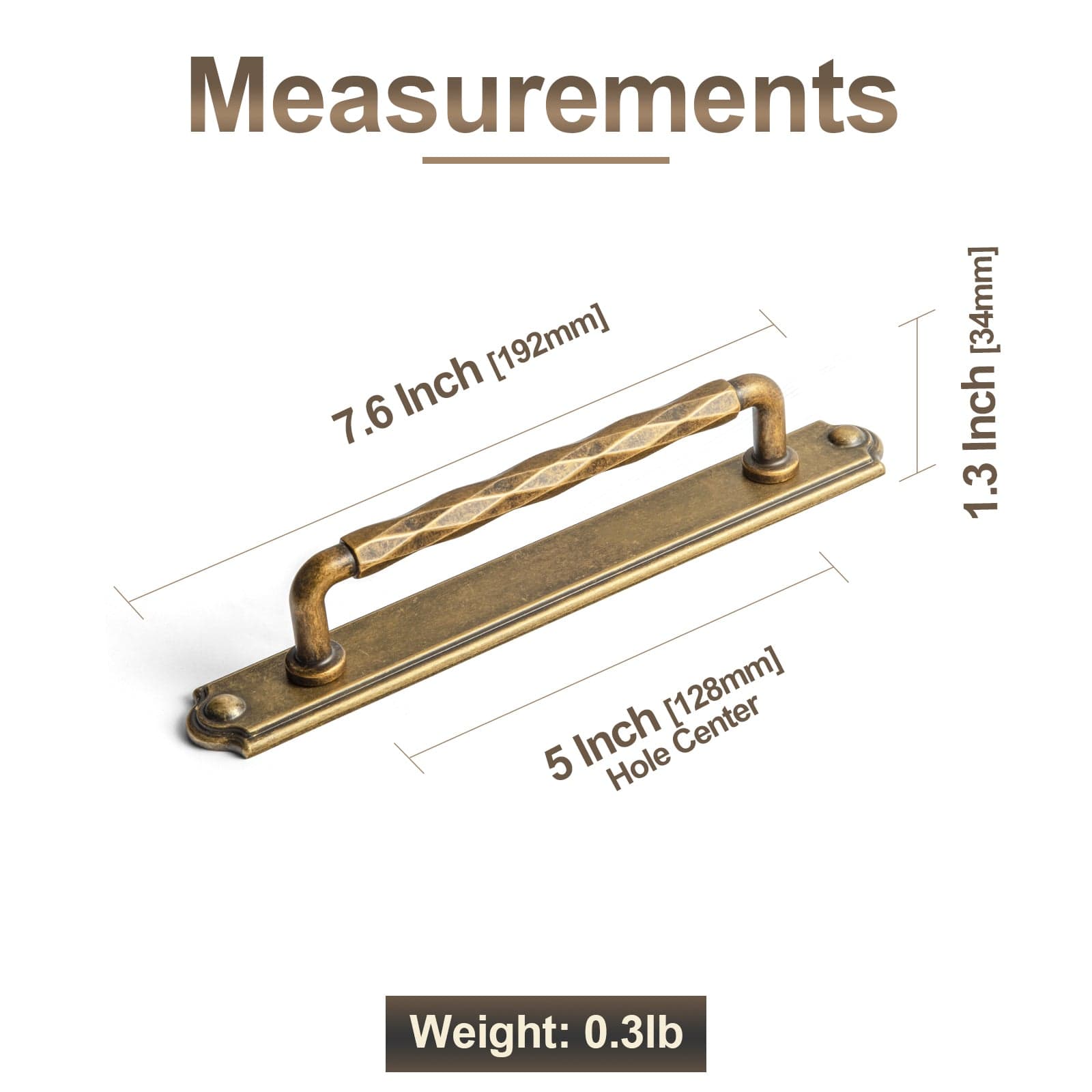 Goo-Ki 2 Pack Zinc Alloy Drawer Pulls with Back Plate Twisted Design Decorative Handles for Kitchen Cabinets