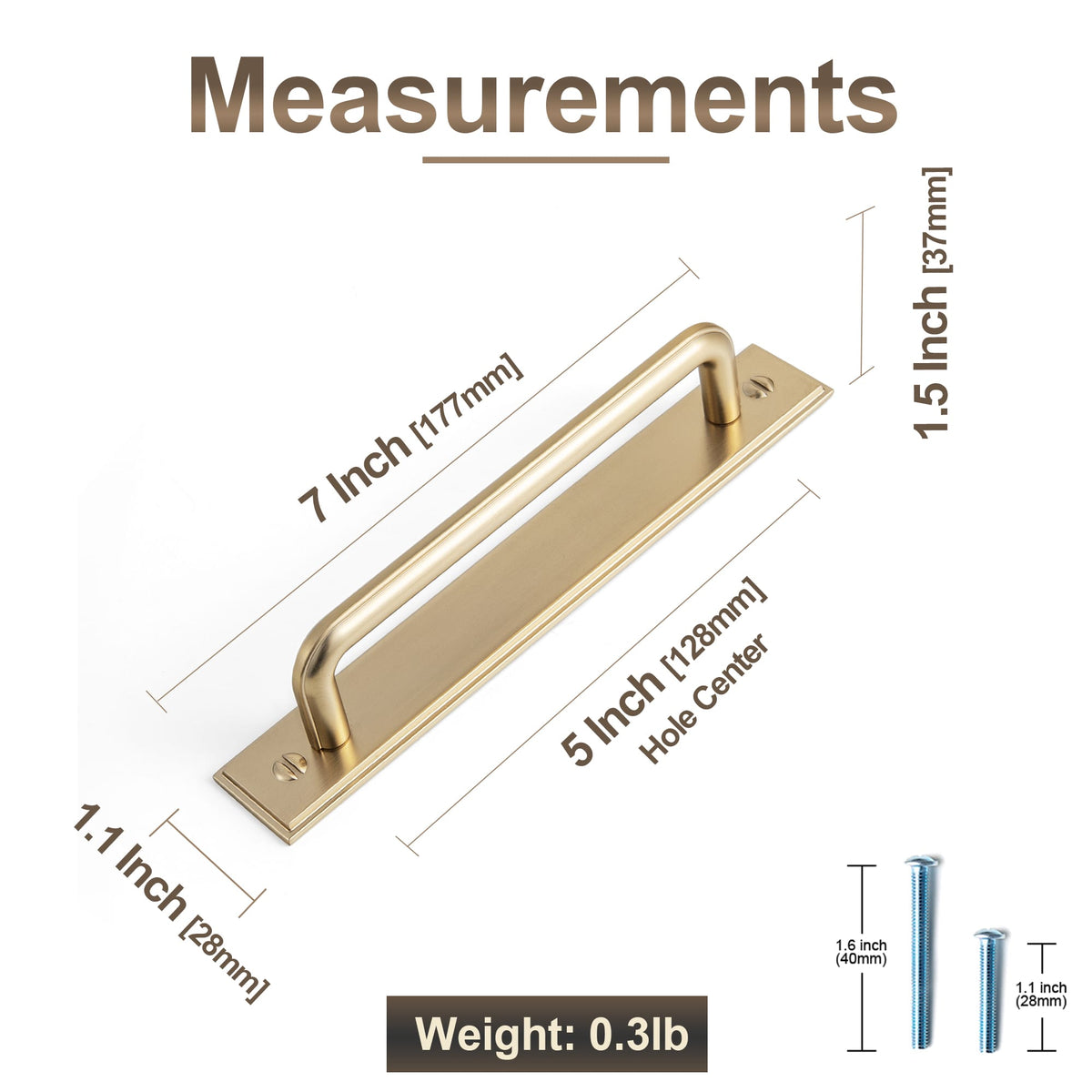 Goo-Ki 2 Pack Zinc Alloy U-Shaped Cabinet Handles, Vintage Drawer Pulls with Backplate for Kitchen & Bathroom Cabinetry
