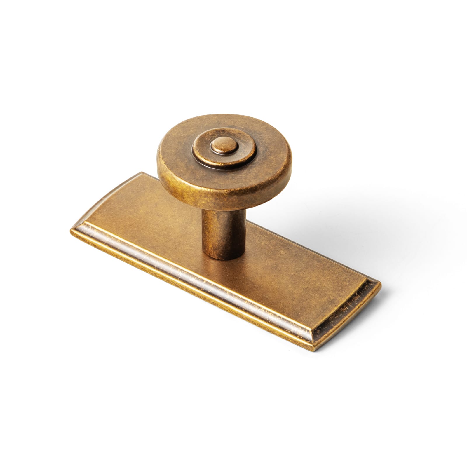 Goo-Ki 2501 / Antique Brass / G011 6 Pack Assorted Shaped Zinc Alloy Cabinet Hardware - Knobs and Back Plates for Stylish Furniture