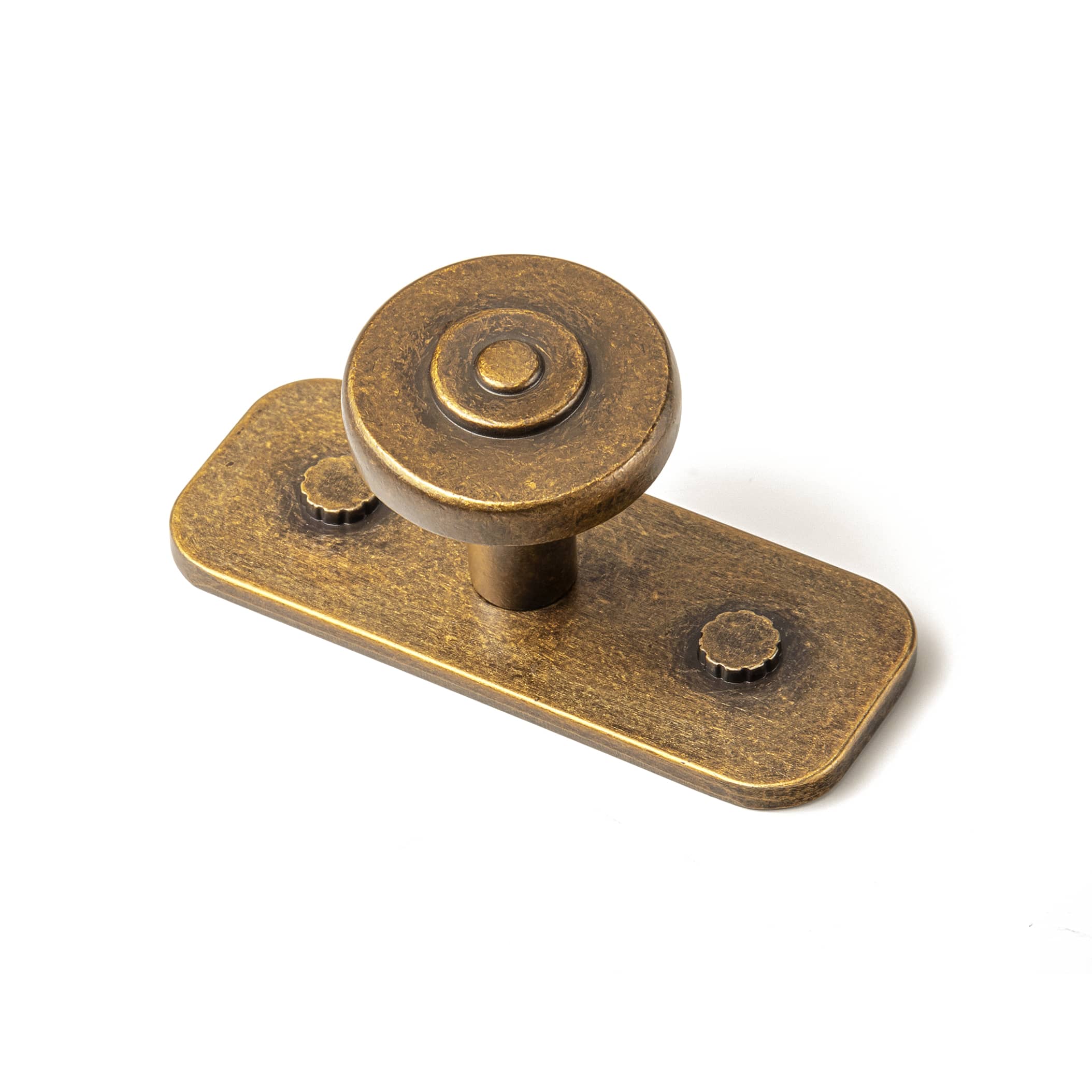 Goo-Ki 2501 / Antique Brass / G032 - 6 Pack Assorted Shaped Zinc Alloy Cabinet Hardware - Knobs and Back Plates for Stylish Furniture