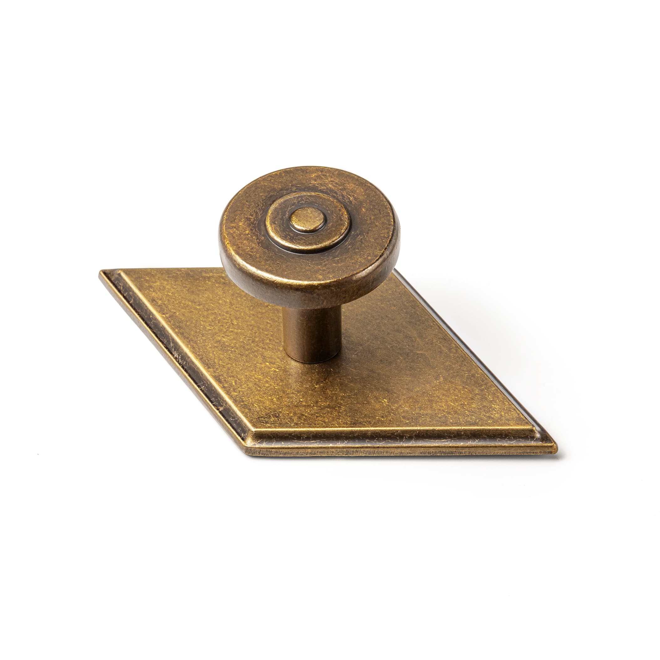 Goo-Ki 2501 / Antique Brass / G035 - 6 Pack Assorted Shaped Zinc Alloy Cabinet Hardware - Knobs and Back Plates for Stylish Furniture