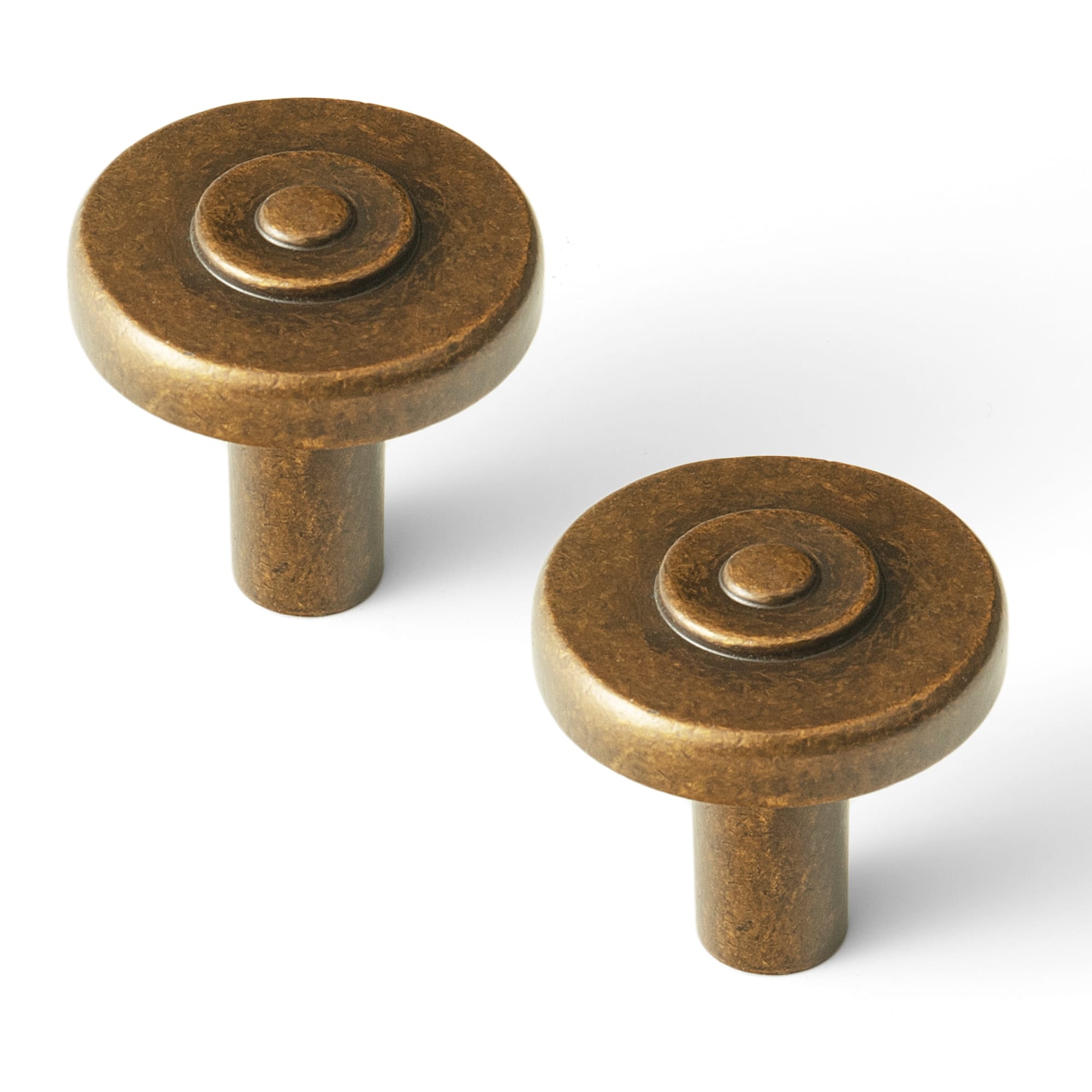 Goo-Ki 2501 / Antique Brass / No Back Plate - 12 Pack Assorted Shaped Zinc Alloy Cabinet Hardware - Knobs and Back Plates for Stylish Furniture