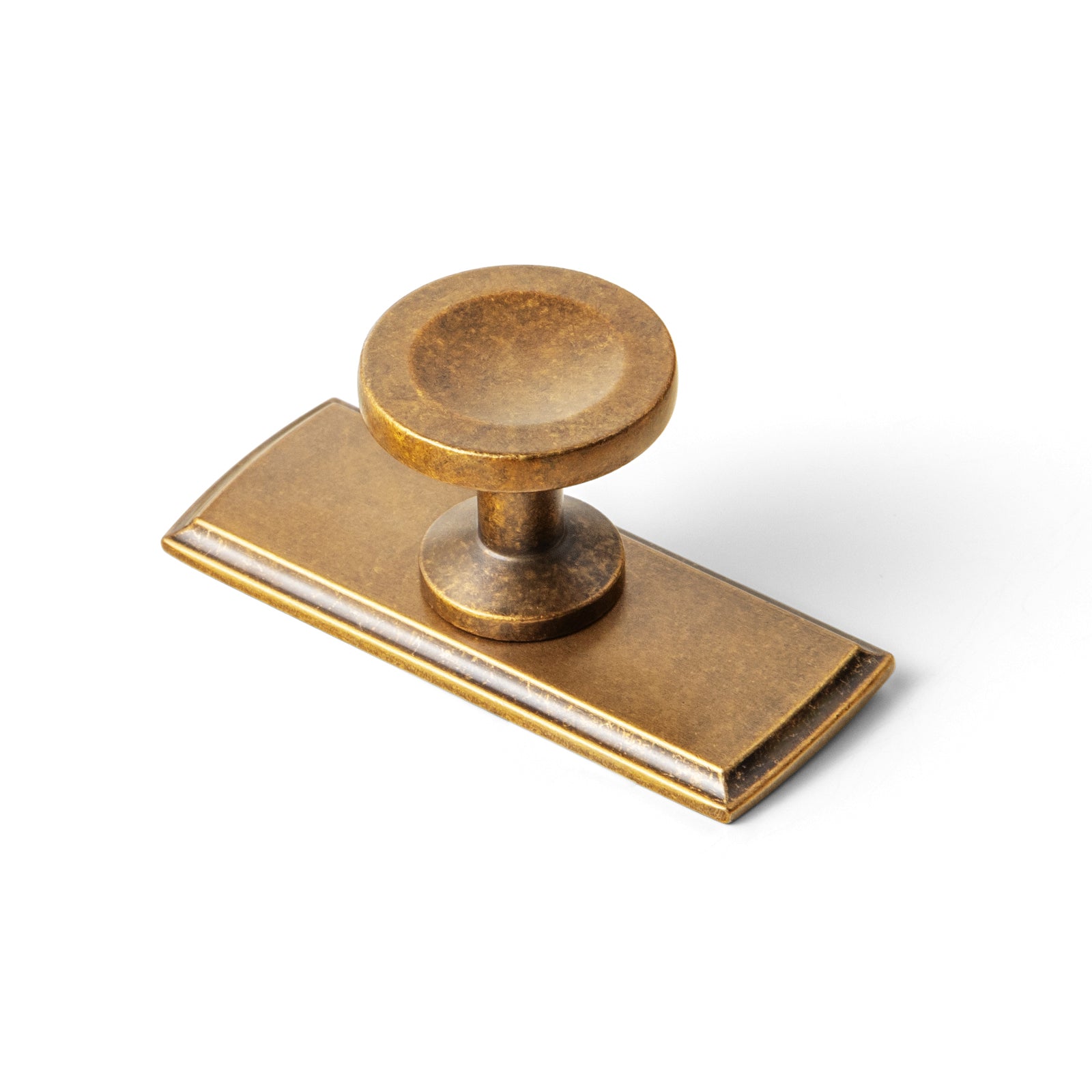 Goo-Ki 2502 / Antique Brass / G011 6 Pack Assorted Shaped Zinc Alloy Cabinet Hardware - Knobs and Back Plates for Stylish Furniture