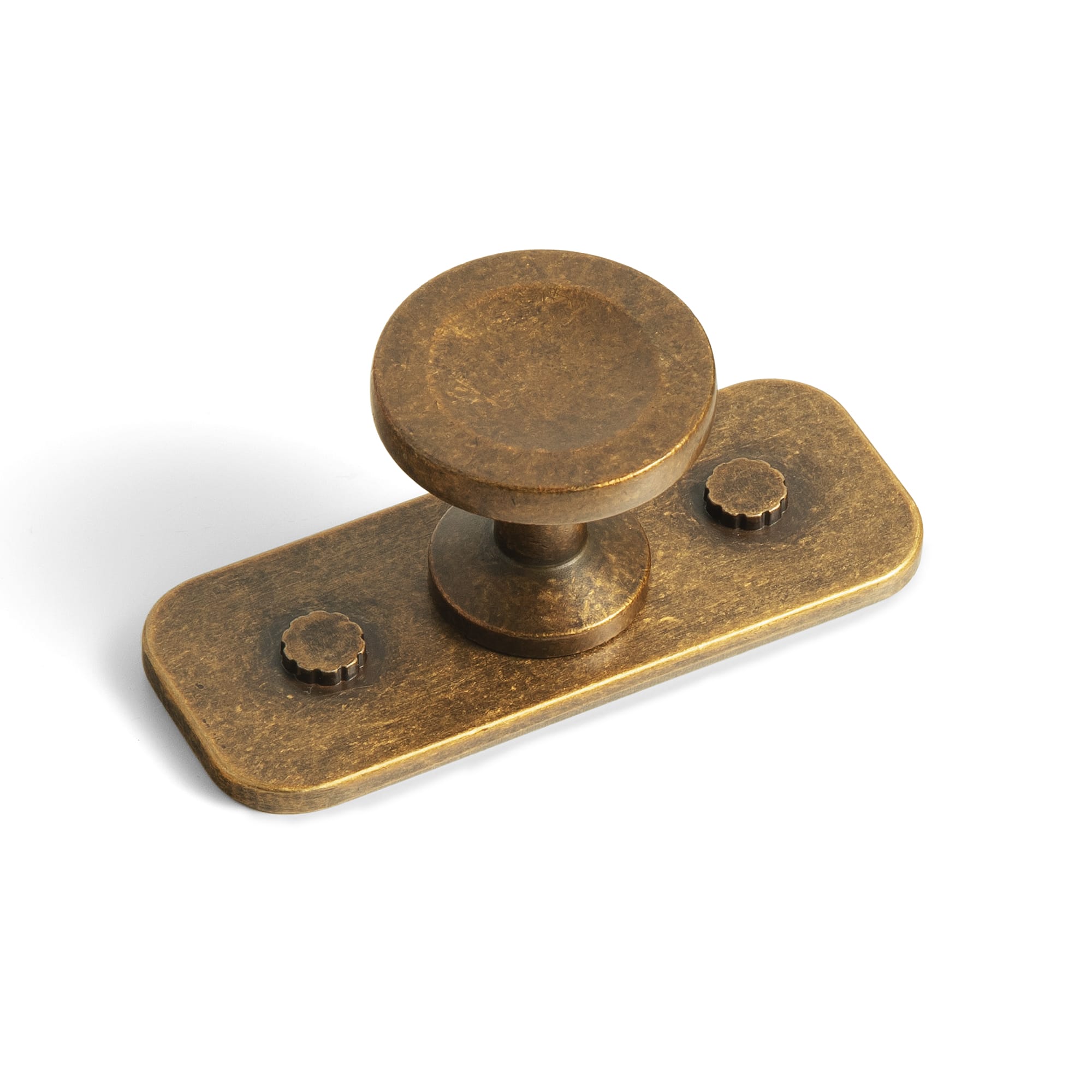 Goo-Ki 2502 / Antique Brass / G032 - 6 Pack Assorted Shaped Zinc Alloy Cabinet Hardware - Knobs and Back Plates for Stylish Furniture