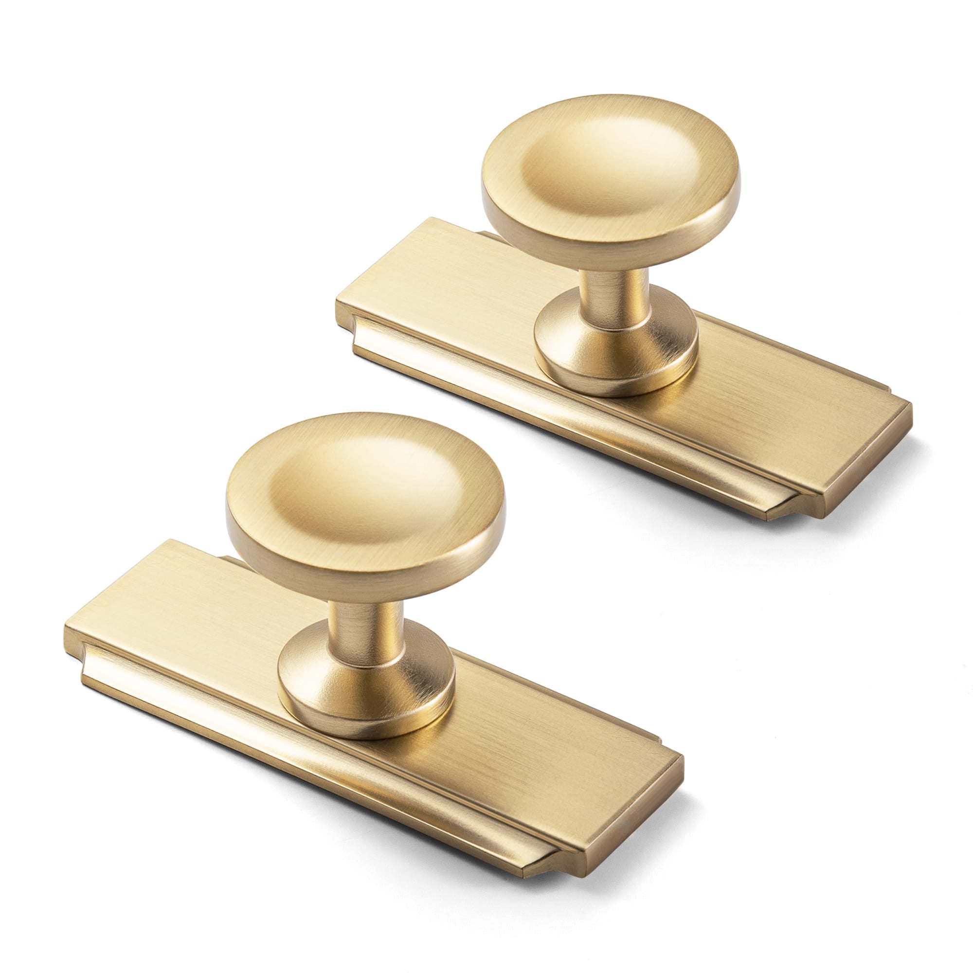 Goo-Ki 2502 / Champagne Bronze / G020 - 6 Pack Assorted Shaped Zinc Alloy Cabinet Hardware - Knobs and Back Plates for Stylish Furniture