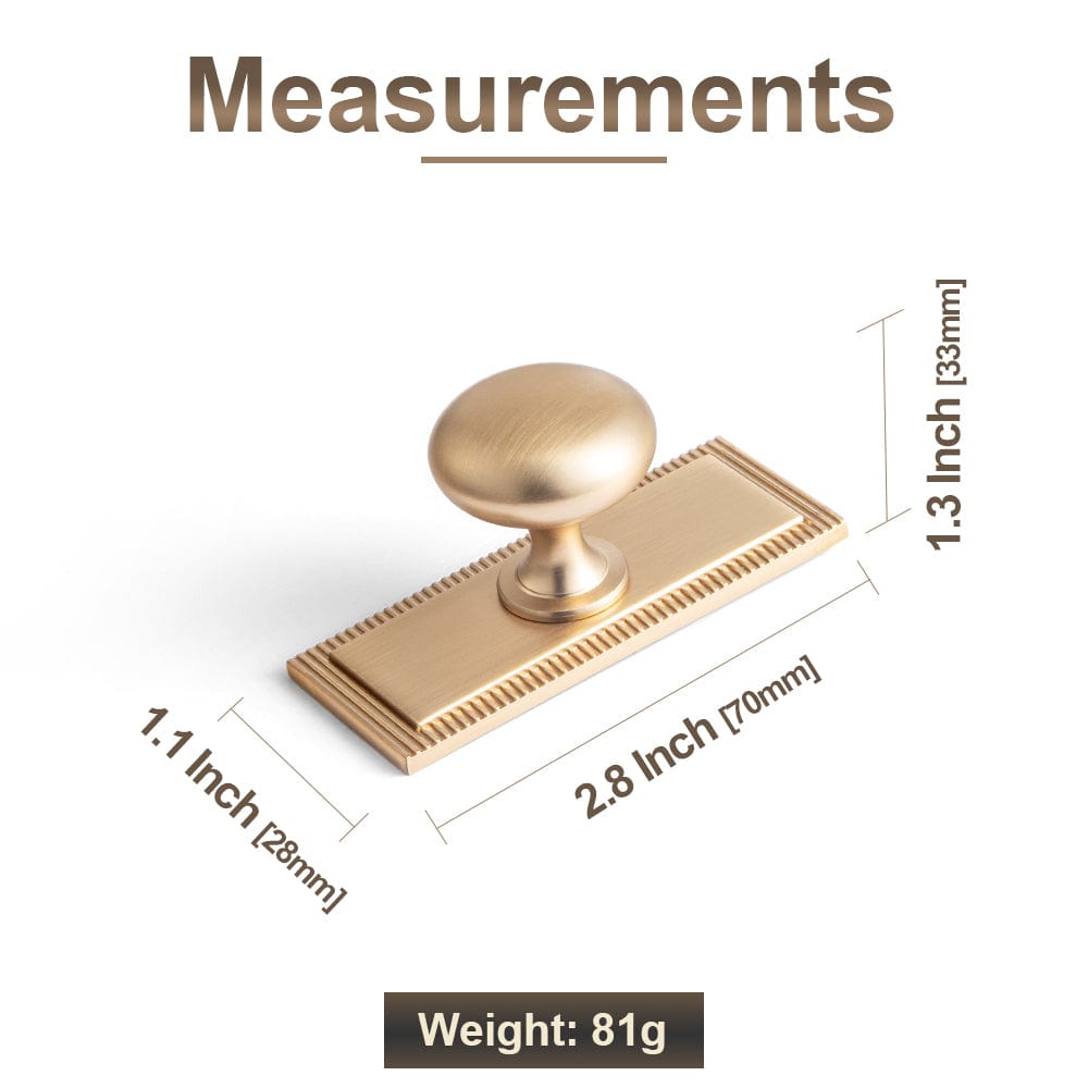 Goo-Ki 6 Pack Antique Brass Zinc Alloy Cabinet Knob with Back Plate Single Hole Center Cabinet Hardware for Bedroom Kitchen