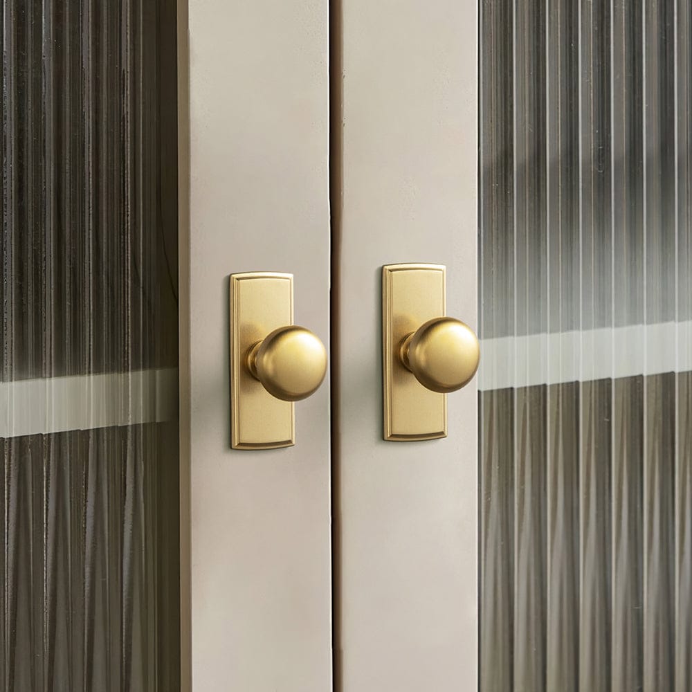 Goo-Ki 6 Pack Antique Brass Zinc Alloy Cabinet Knob with Back Plate Single Hole Center Cabinet Hardware for Bedroom Kitchen