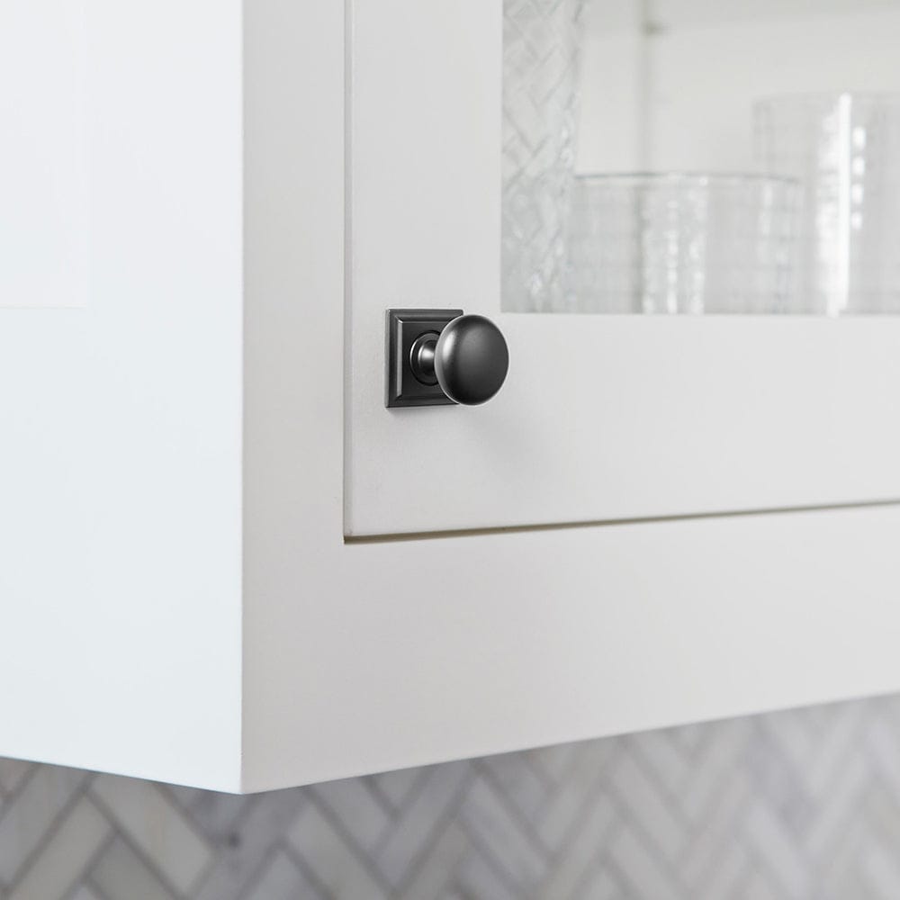 Goo-Ki 6 Pack Antique Brass Zinc Alloy Cabinet Knob with Back Plate Single Hole Center Cabinet Hardware for Bedroom Kitchen