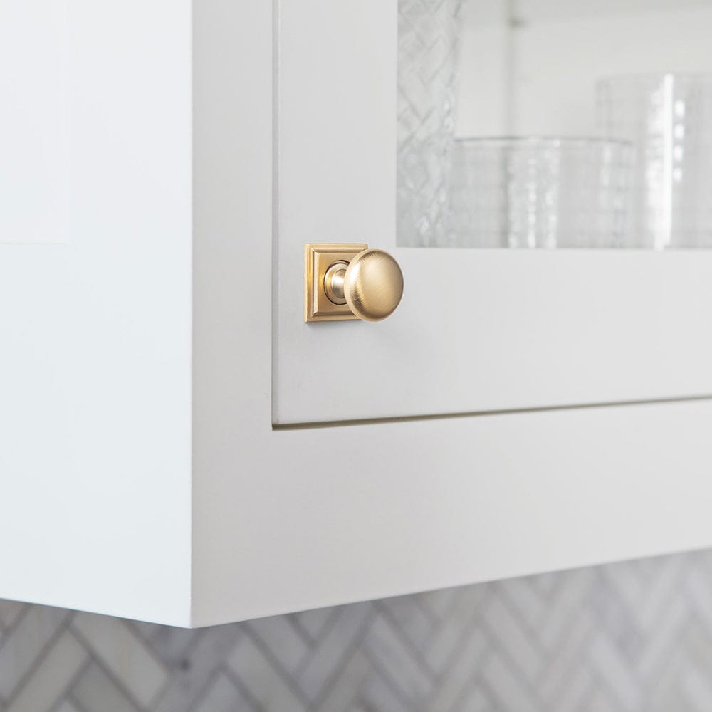 Goo-Ki 6 Pack Antique Brass Zinc Alloy Cabinet Knob with Back Plate Single Hole Center Cabinet Hardware for Bedroom Kitchen