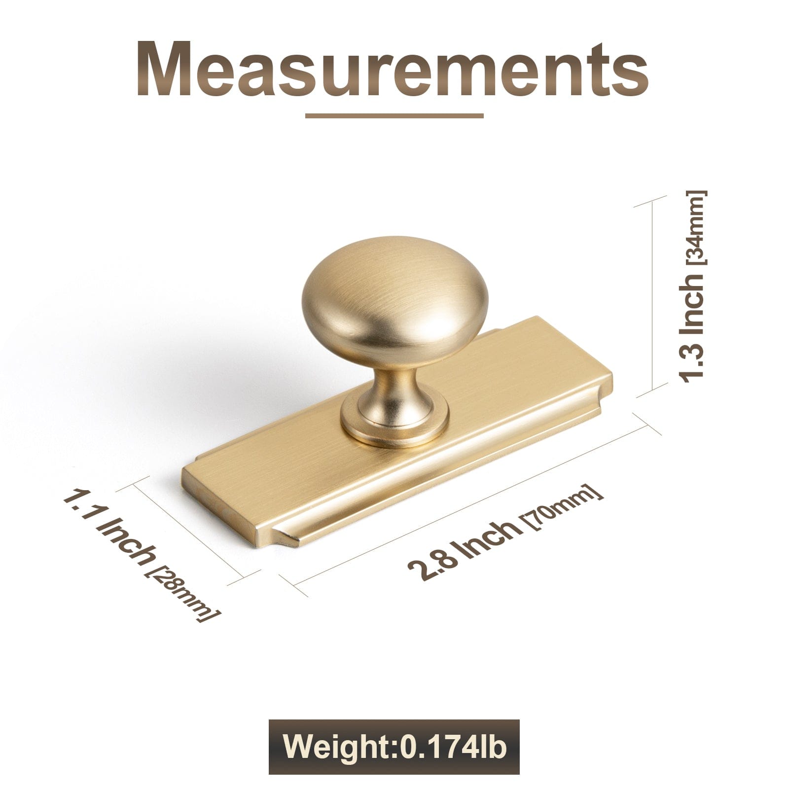 Goo-Ki 6 Pack Antique Brass Zinc Alloy Cabinet Knob with Back Plate Single Hole Center Cabinet Hardware for Bedroom Kitchen