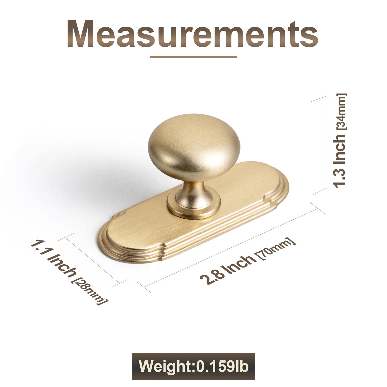 Goo-Ki 6 Pack Antique Brass Zinc Alloy Cabinet Knob with Back Plate Single Hole Center Cabinet Hardware for Bedroom Kitchen