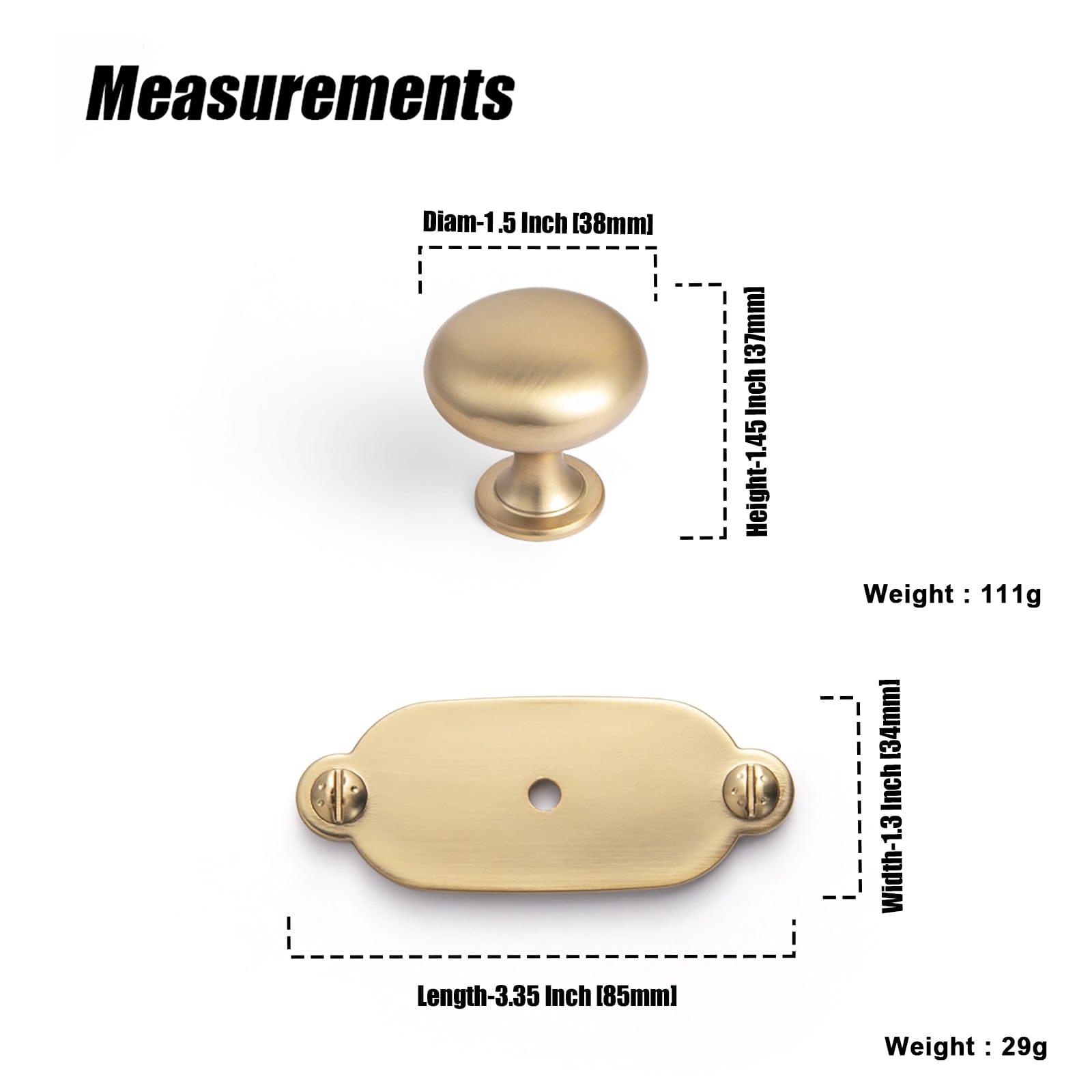 Goo-Ki 6 Pack Antique Brass Zinc Alloy Cabinet Knob with Back Plate Single Hole Center Cabinet Hardware for Bedroom Kitchen