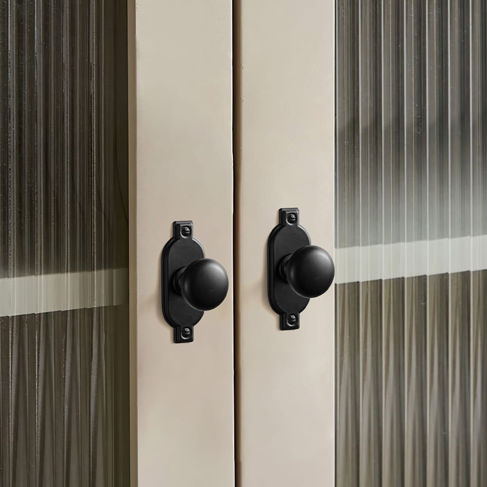 Goo-Ki 6 Pack Antique Brass Zinc Alloy Cabinet Knob with Back Plate Single Hole Center Cabinet Hardware for Bedroom Kitchen