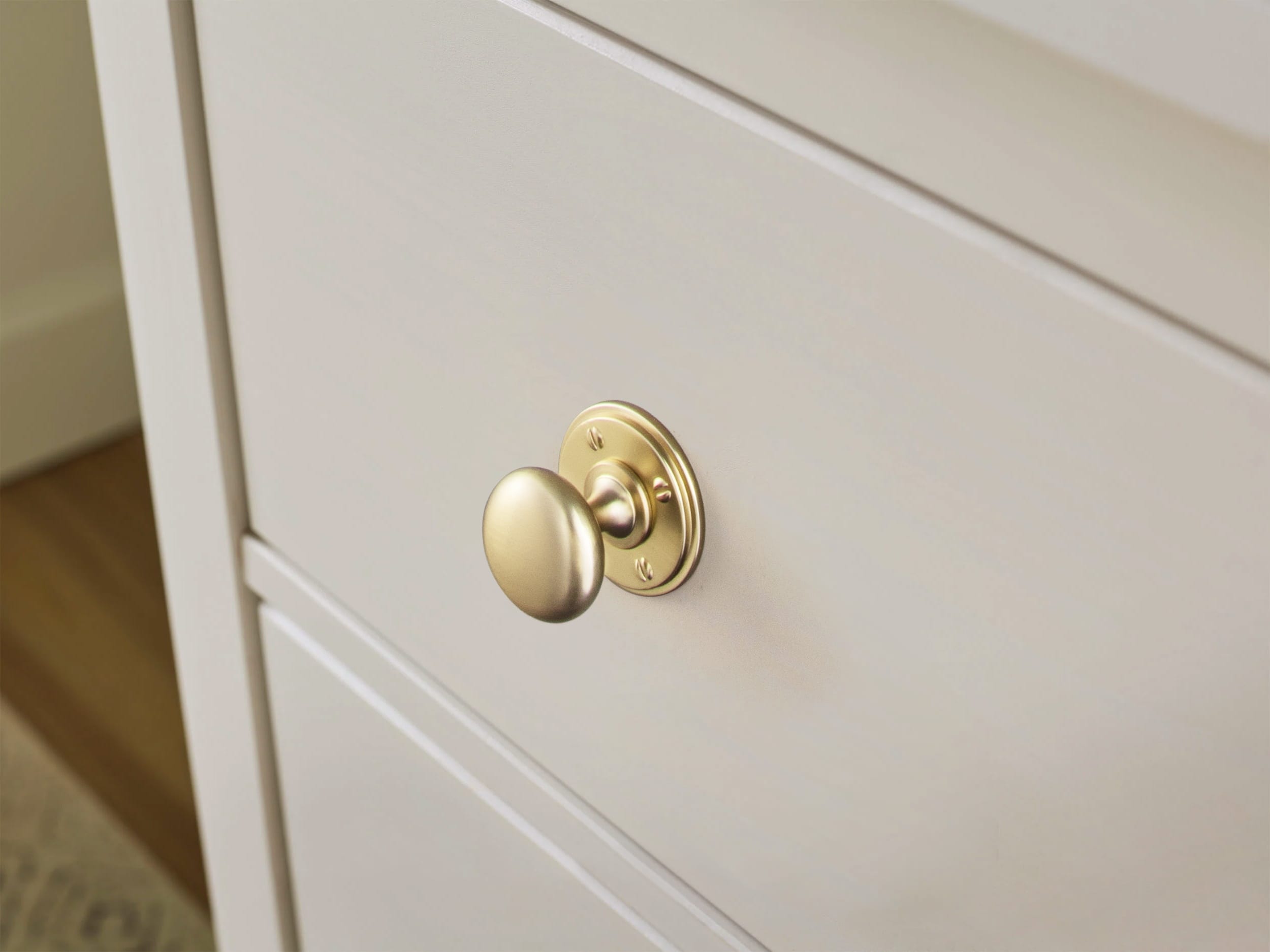 Goo-Ki 6 Pack Antique Brass Zinc Alloy Cabinet Knob with Back Plate Single Hole Center Cabinet Hardware for Bedroom Kitchen