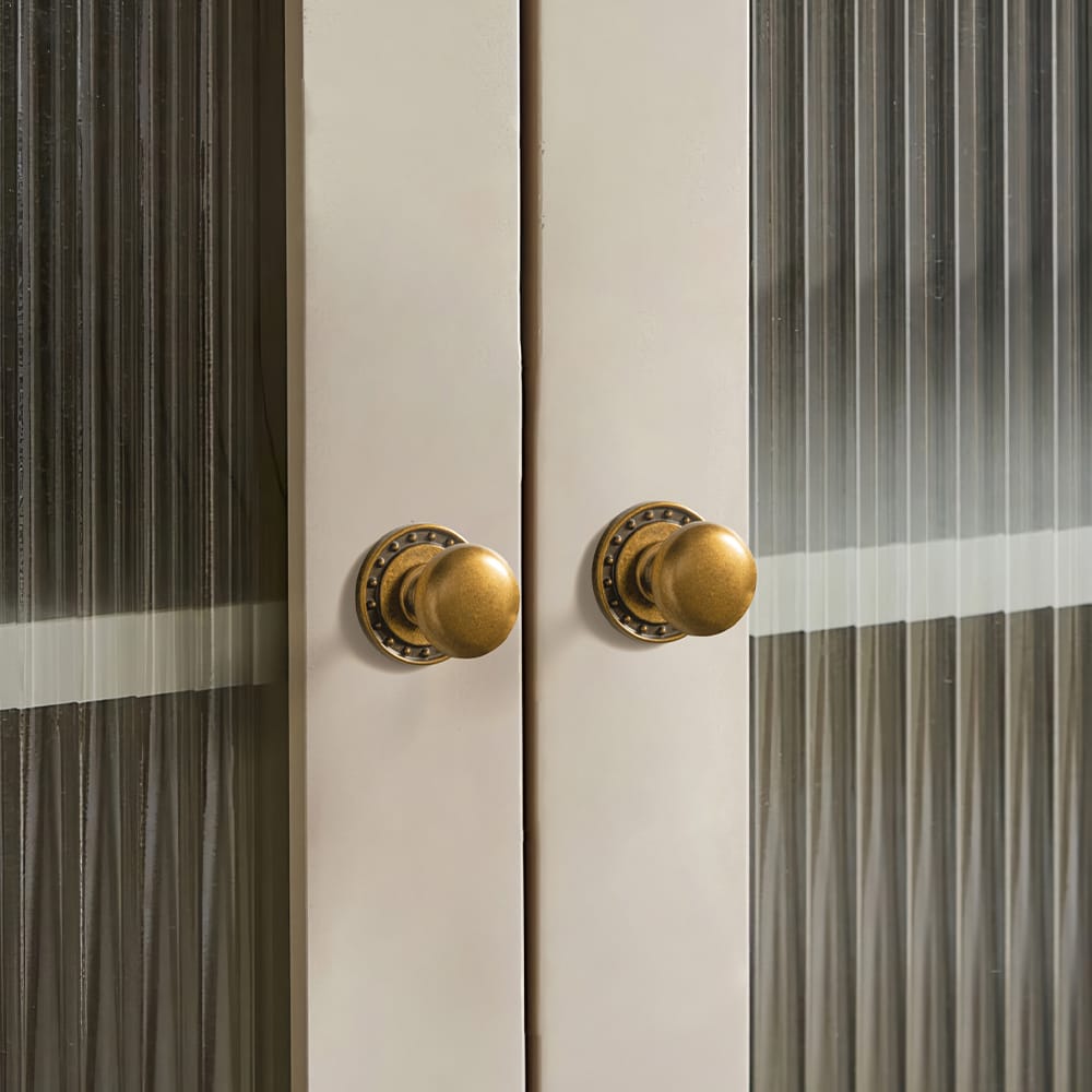 Goo-Ki 6 Pack Antique Brass Zinc Alloy Cabinet Knob with Back Plate Single Hole Center Cabinet Hardware for Bedroom Kitchen