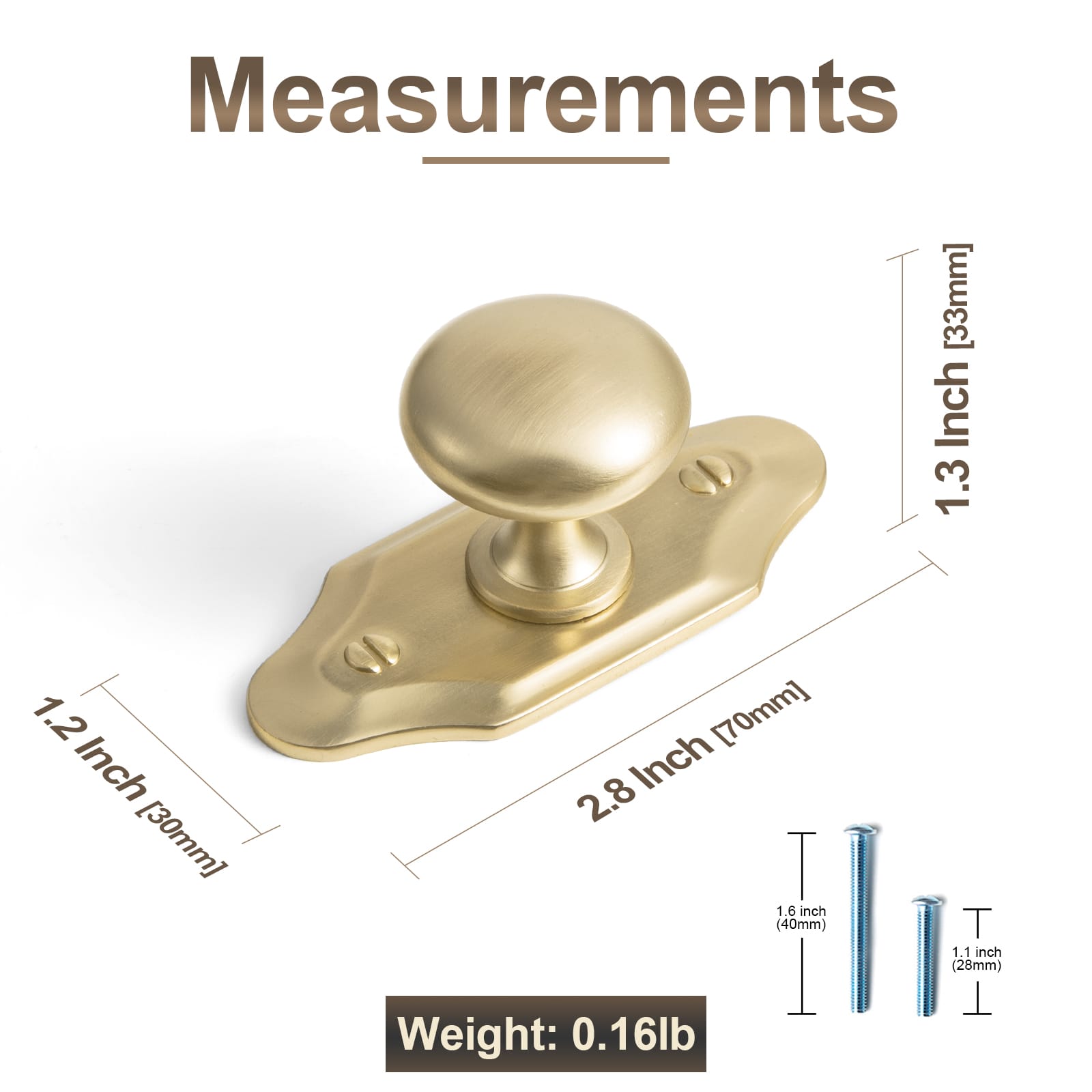 Goo-Ki 6 Pack Antique Brass Zinc Alloy Cabinet Knob with Back Plate Single Hole Center Cabinet Hardware for Bedroom Kitchen