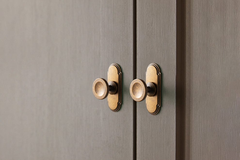 Goo-Ki 6 Pack Assorted Shaped Zinc Alloy Cabinet Hardware - Knobs and Back Plates for Stylish Furniture