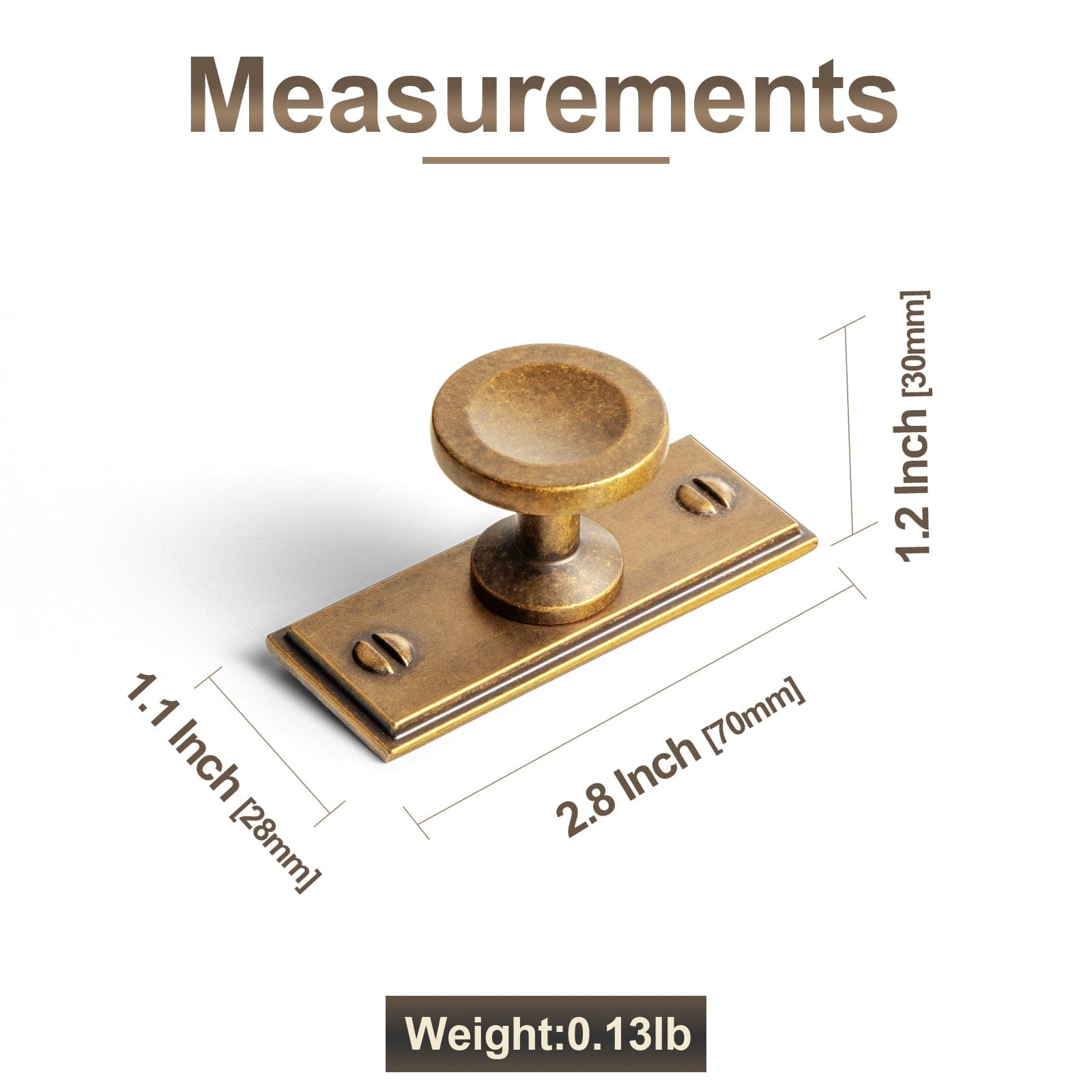 Goo-Ki 6 Pack Assorted Shaped Zinc Alloy Cabinet Hardware - Knobs and Back Plates for Stylish Furniture