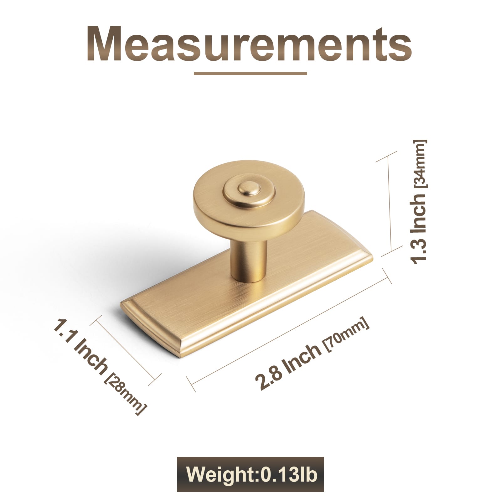 Goo-Ki 6 Pack Assorted Shaped Zinc Alloy Cabinet Hardware - Knobs and Back Plates for Stylish Furniture