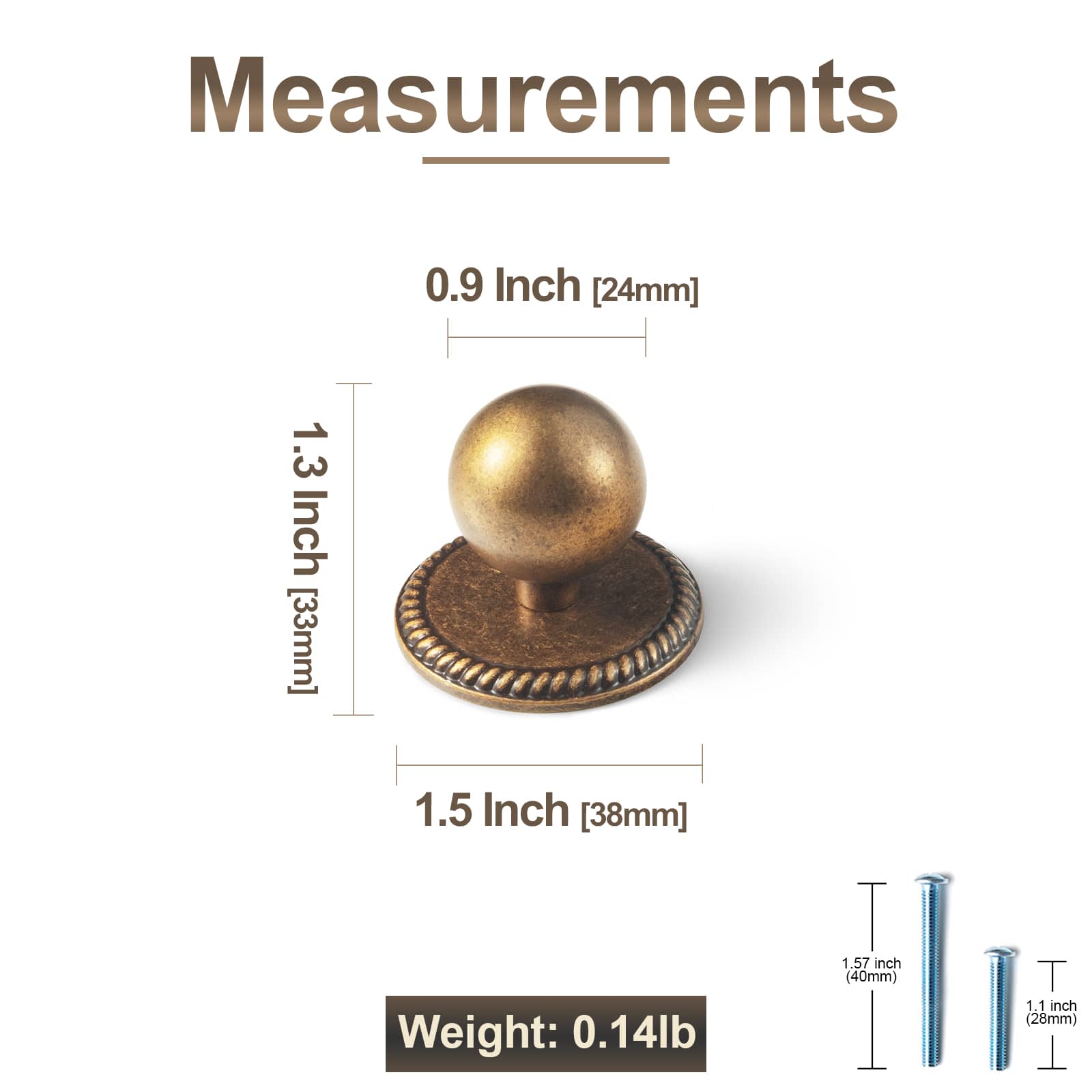 Goo-Ki 6 Pack Round Cabinet Knobs with Decorative Back Plate Zinc Alloy Cabinet Hardware for Kitchen
