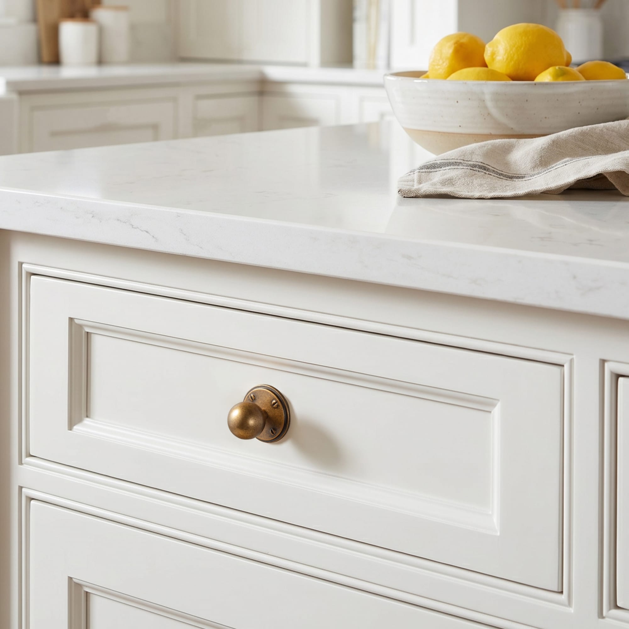 Goo-Ki 6 Pack Round Cabinet Knobs with Decorative Back Plate Zinc Alloy Cabinet Hardware for Kitchen