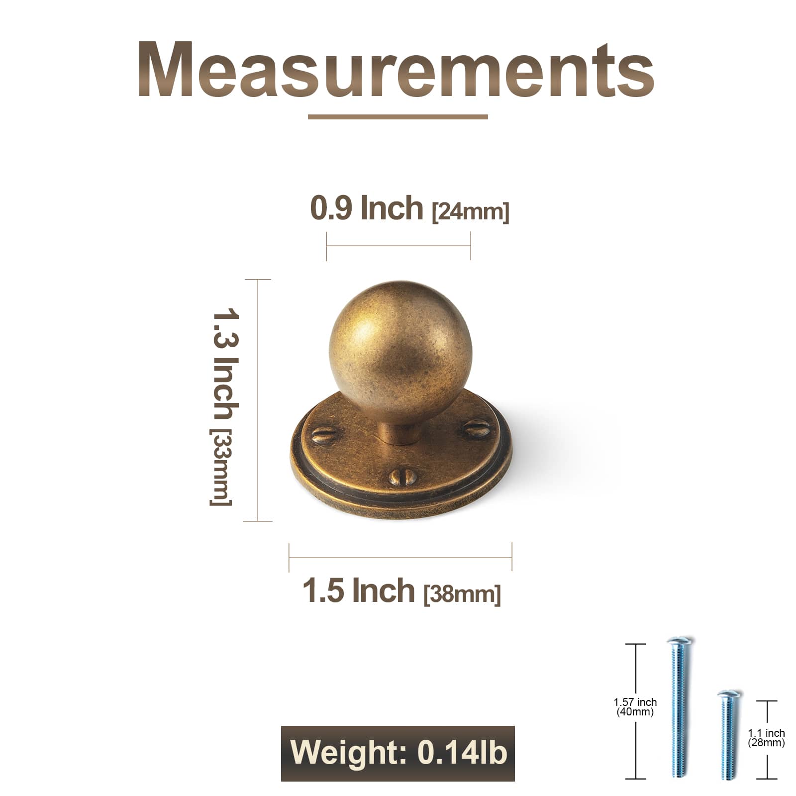 Goo-Ki 6 Pack Round Cabinet Knobs with Decorative Back Plate Zinc Alloy Cabinet Hardware for Kitchen