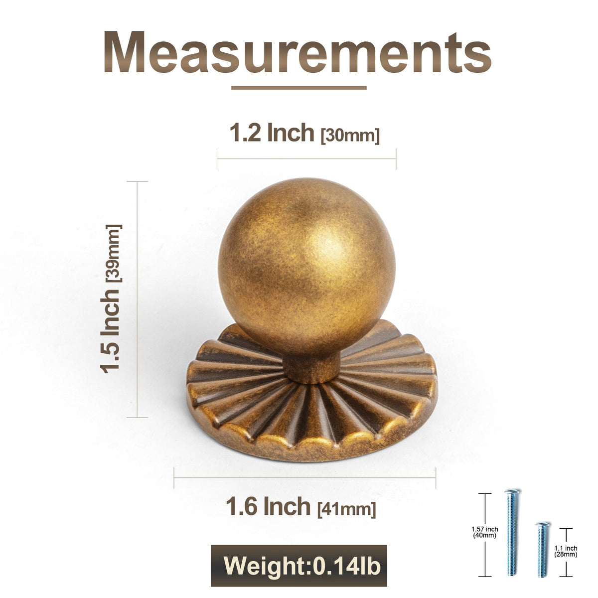 Goo-Ki 6 Pack Round Cabinet Knobs with Decorative Back Plate Zinc Alloy Cabinet Hardware for Kitchen